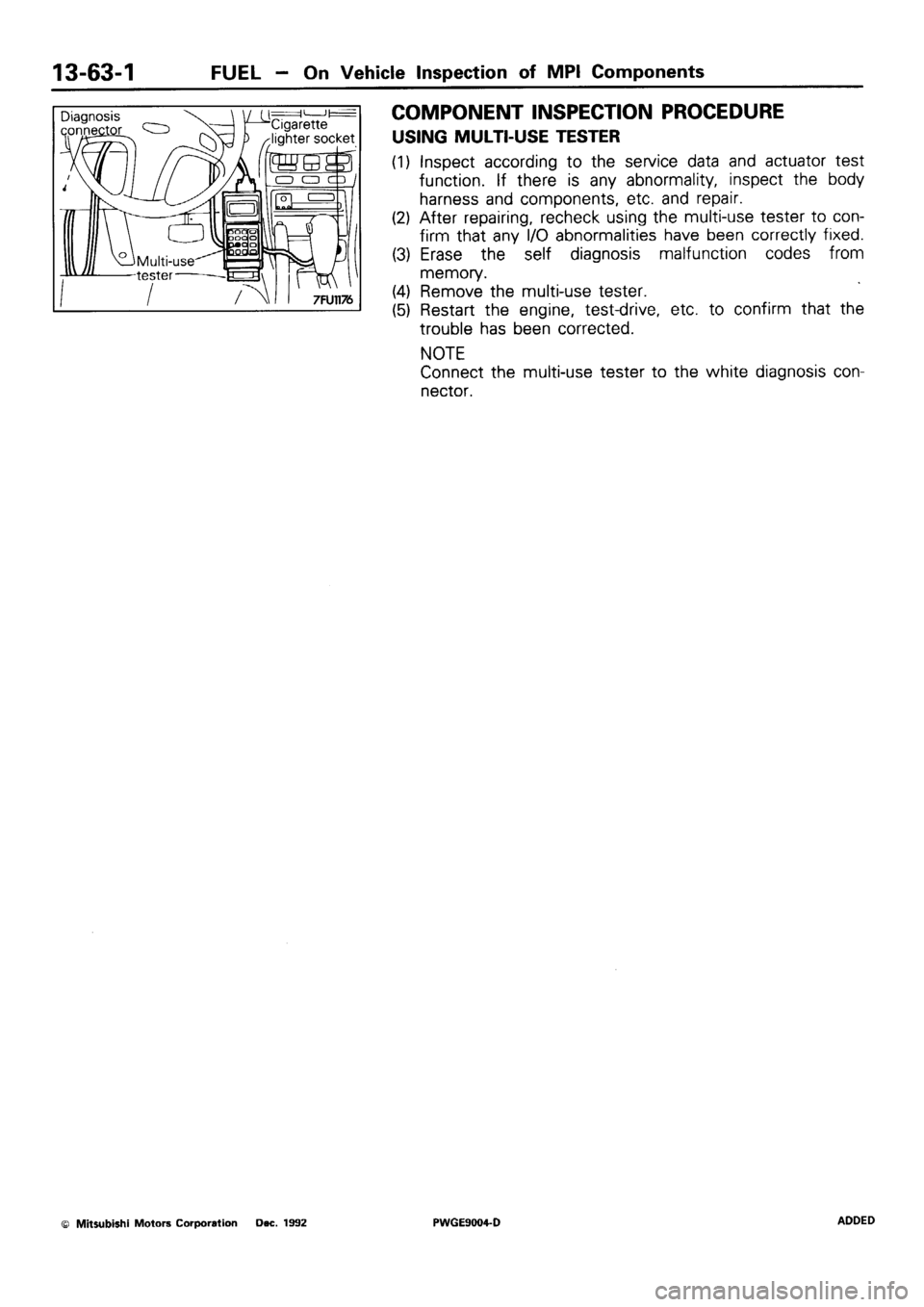 MITSUBISHI SIGMA 1991 Workshop Manual MITSUBISHI SIGMA 1991 Workshop Manual