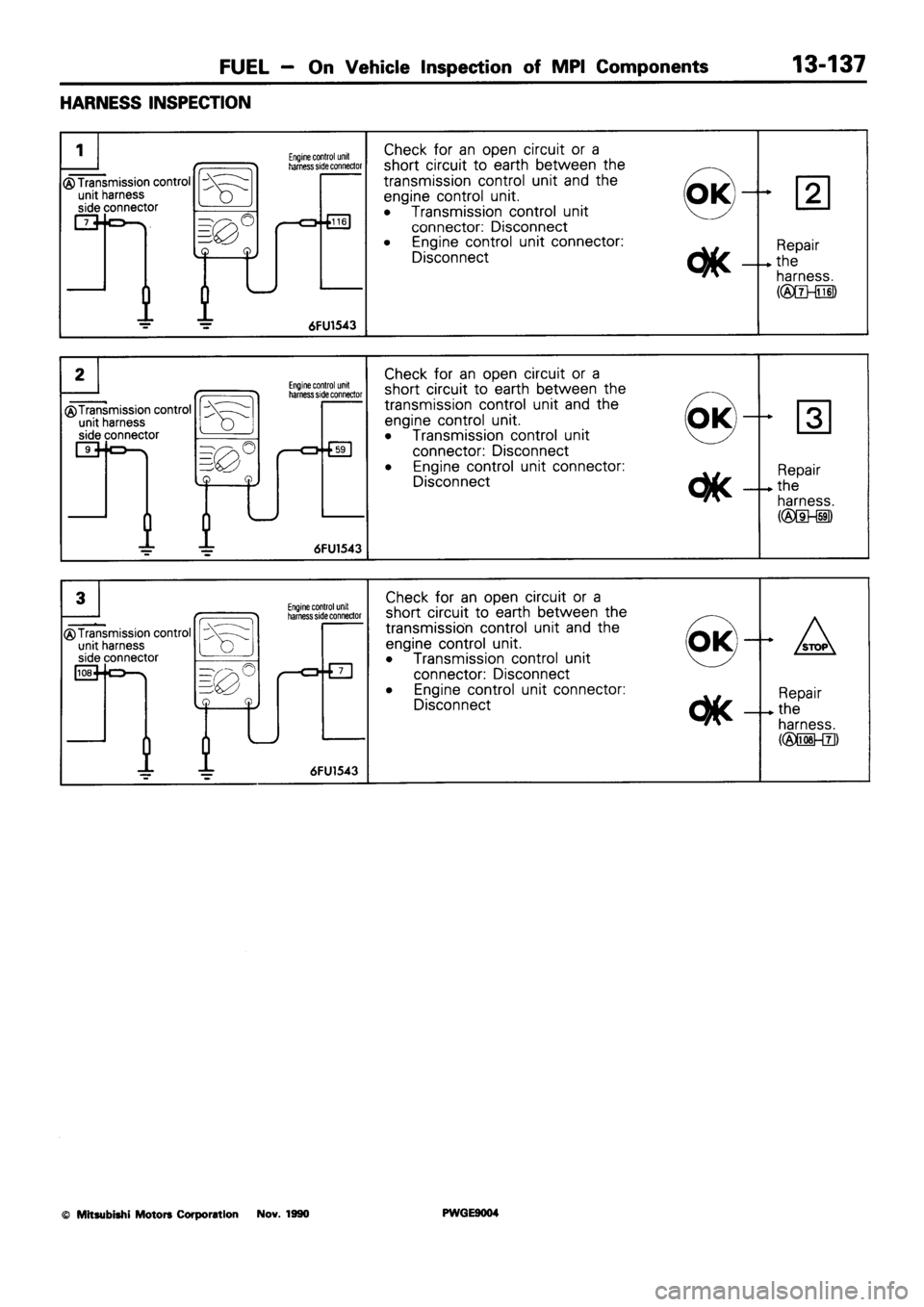 MITSUBISHI SIGMA 1991  Workshop Manual 