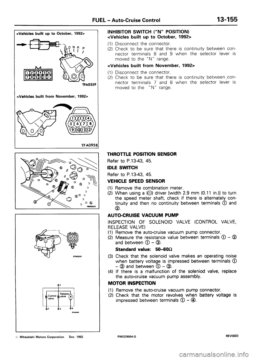MITSUBISHI SIGMA 1991  Workshop Manual 