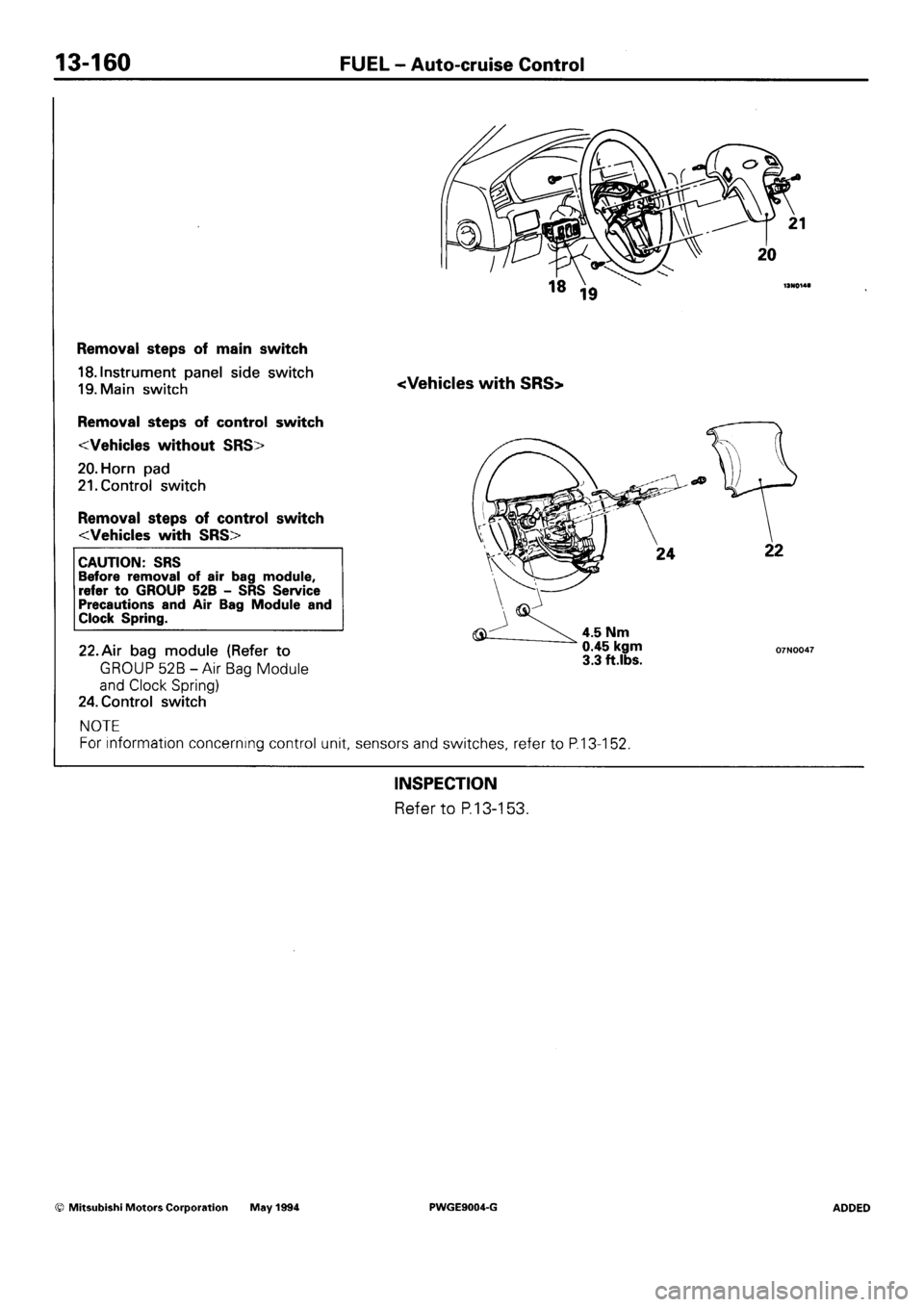 MITSUBISHI SIGMA 1991  Workshop Manual 