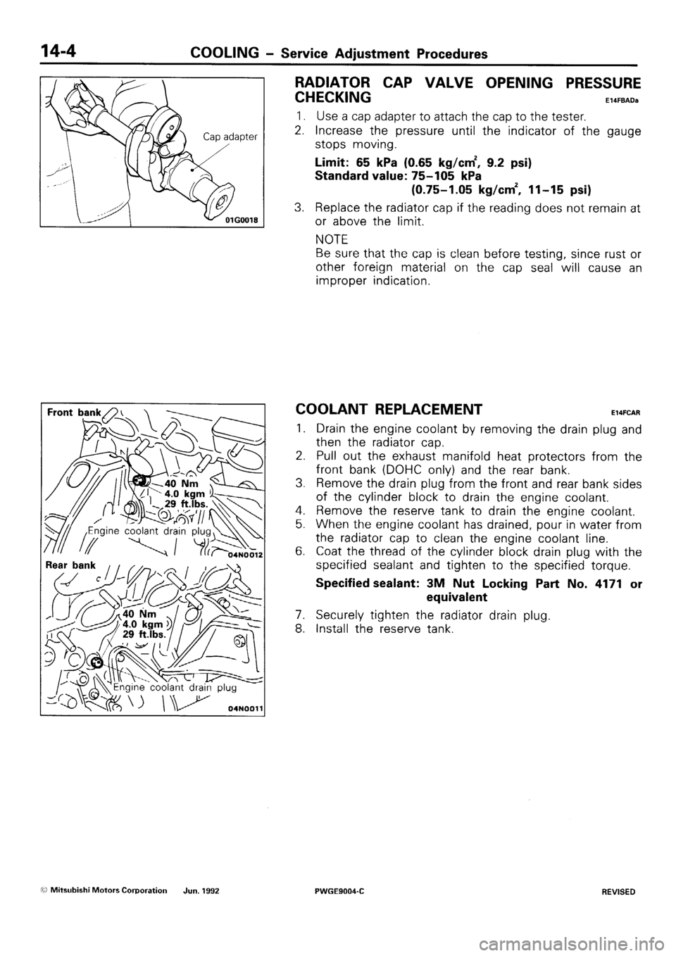MITSUBISHI SIGMA 1991  Workshop Manual 