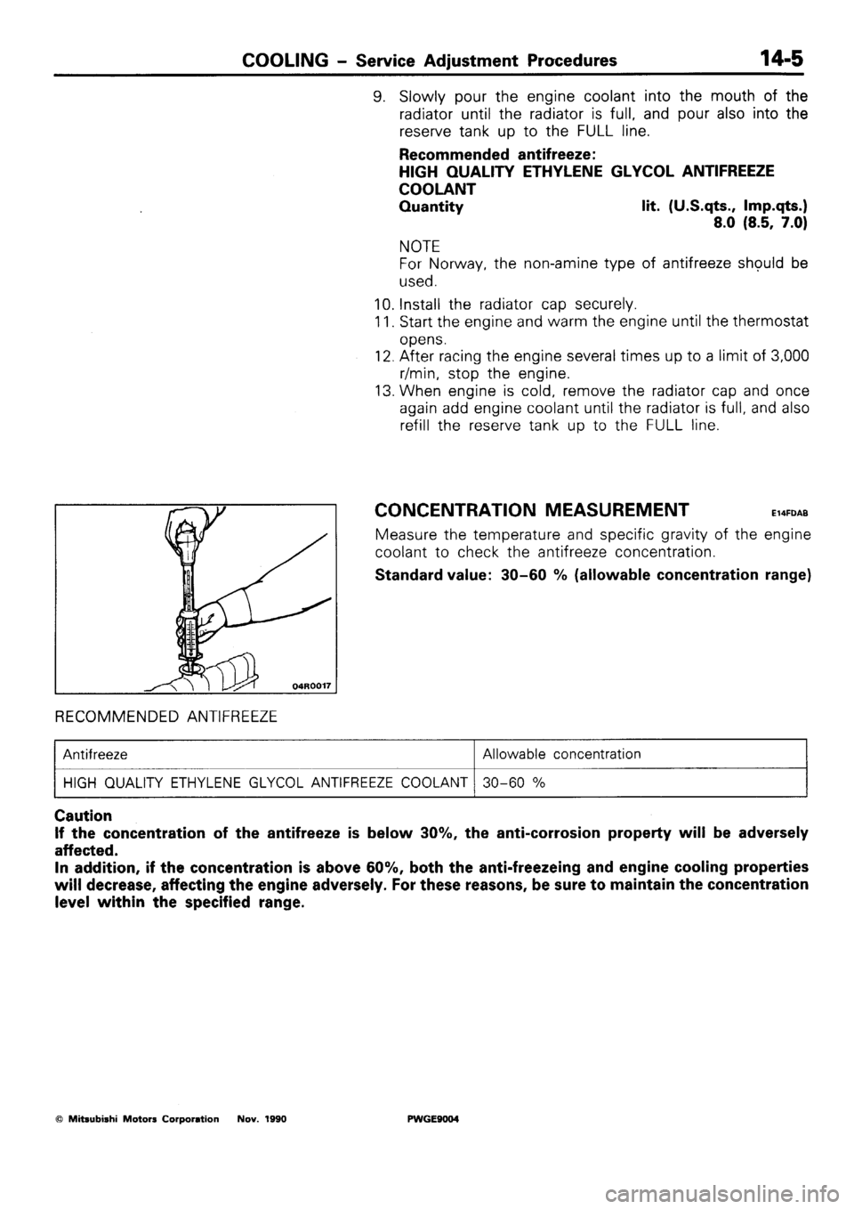 MITSUBISHI SIGMA 1991  Workshop Manual 