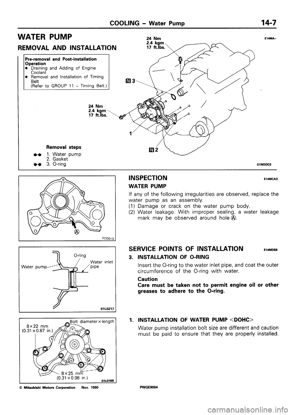 MITSUBISHI SIGMA 1991  Workshop Manual 