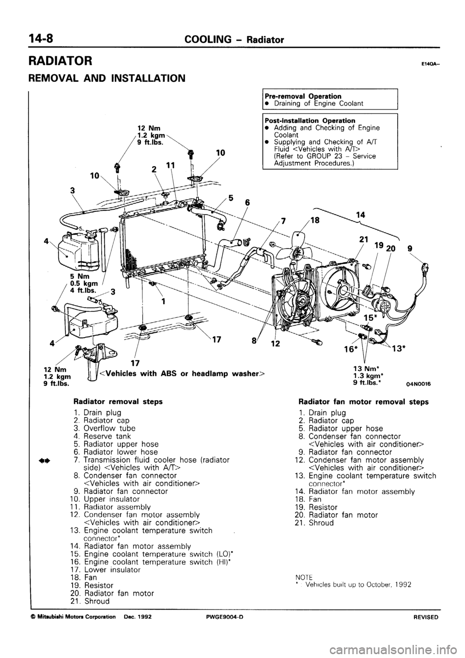 MITSUBISHI SIGMA 1991  Workshop Manual 