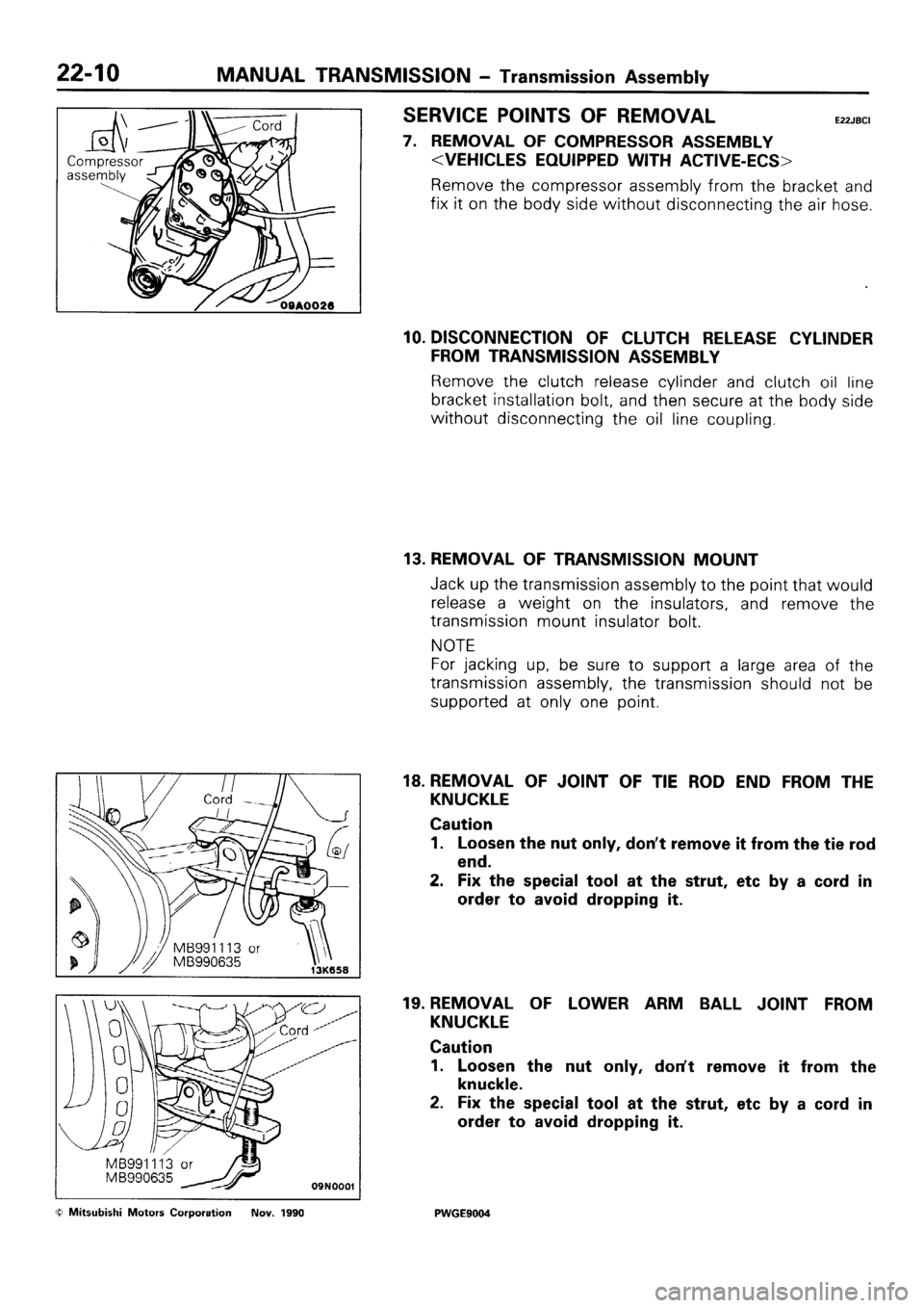 MITSUBISHI SIGMA 1991  Workshop Manual 