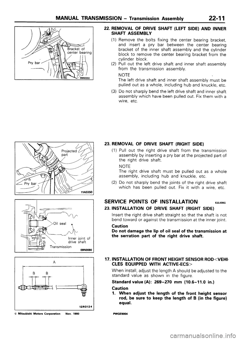 MITSUBISHI SIGMA 1991  Workshop Manual 
