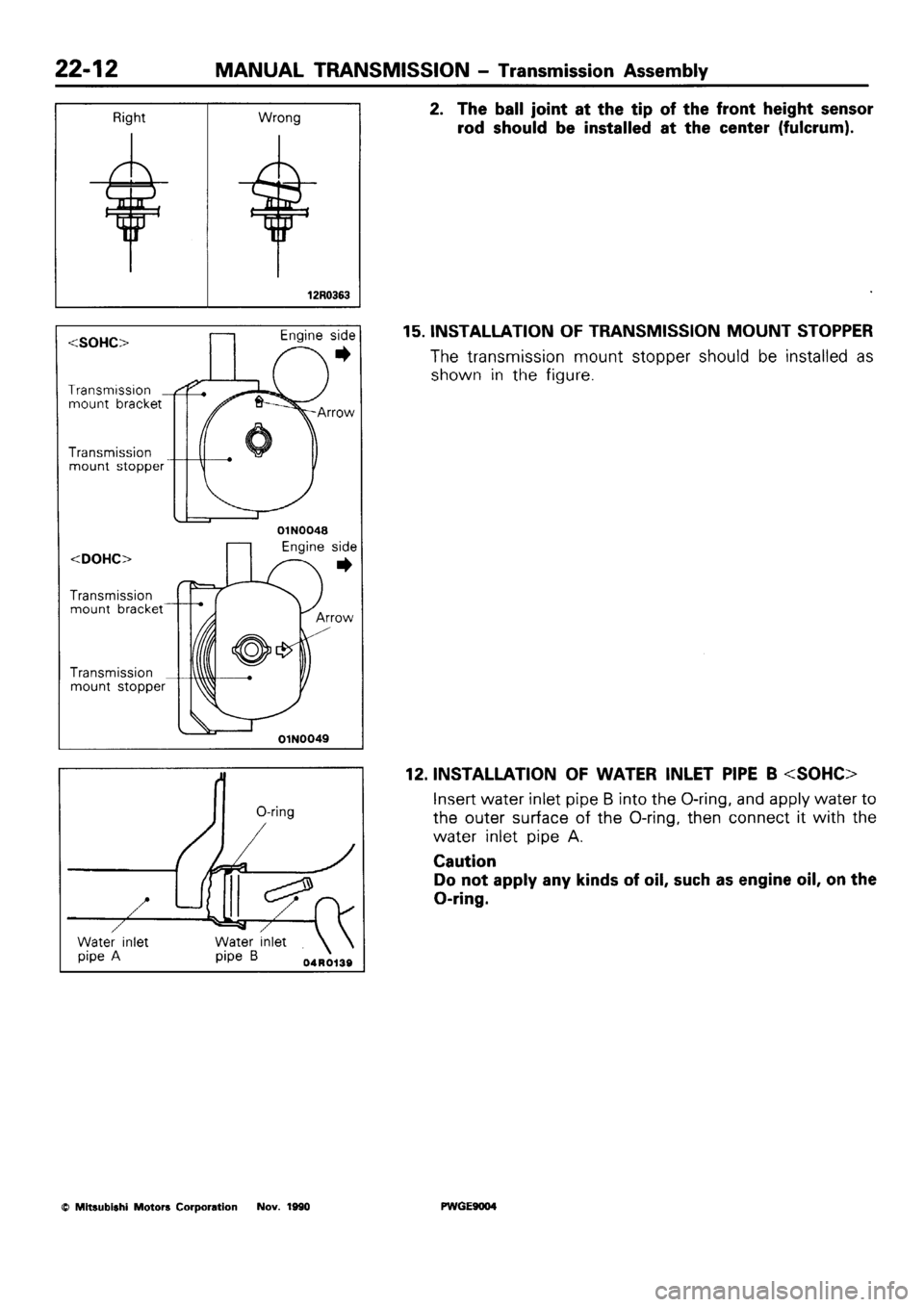 MITSUBISHI SIGMA 1991  Workshop Manual 