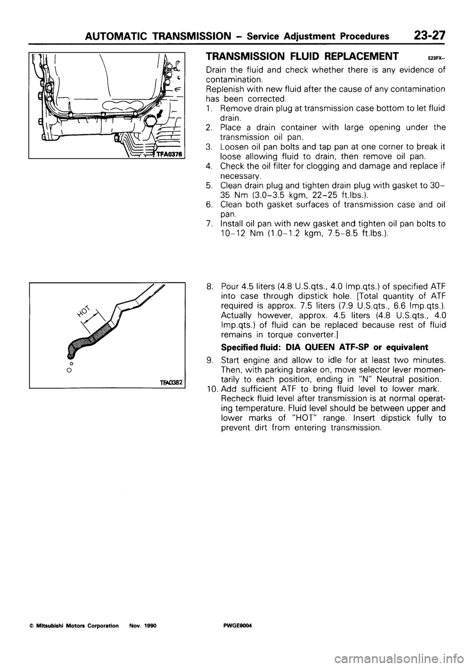 MITSUBISHI SIGMA 1991  Workshop Manual 