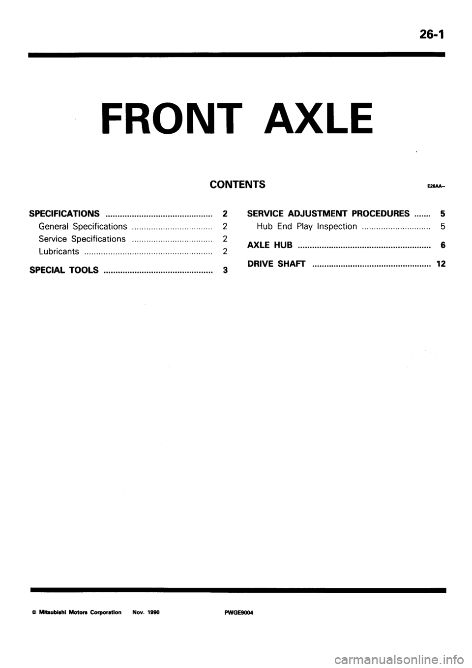 MITSUBISHI SIGMA 1991  Workshop Manual 