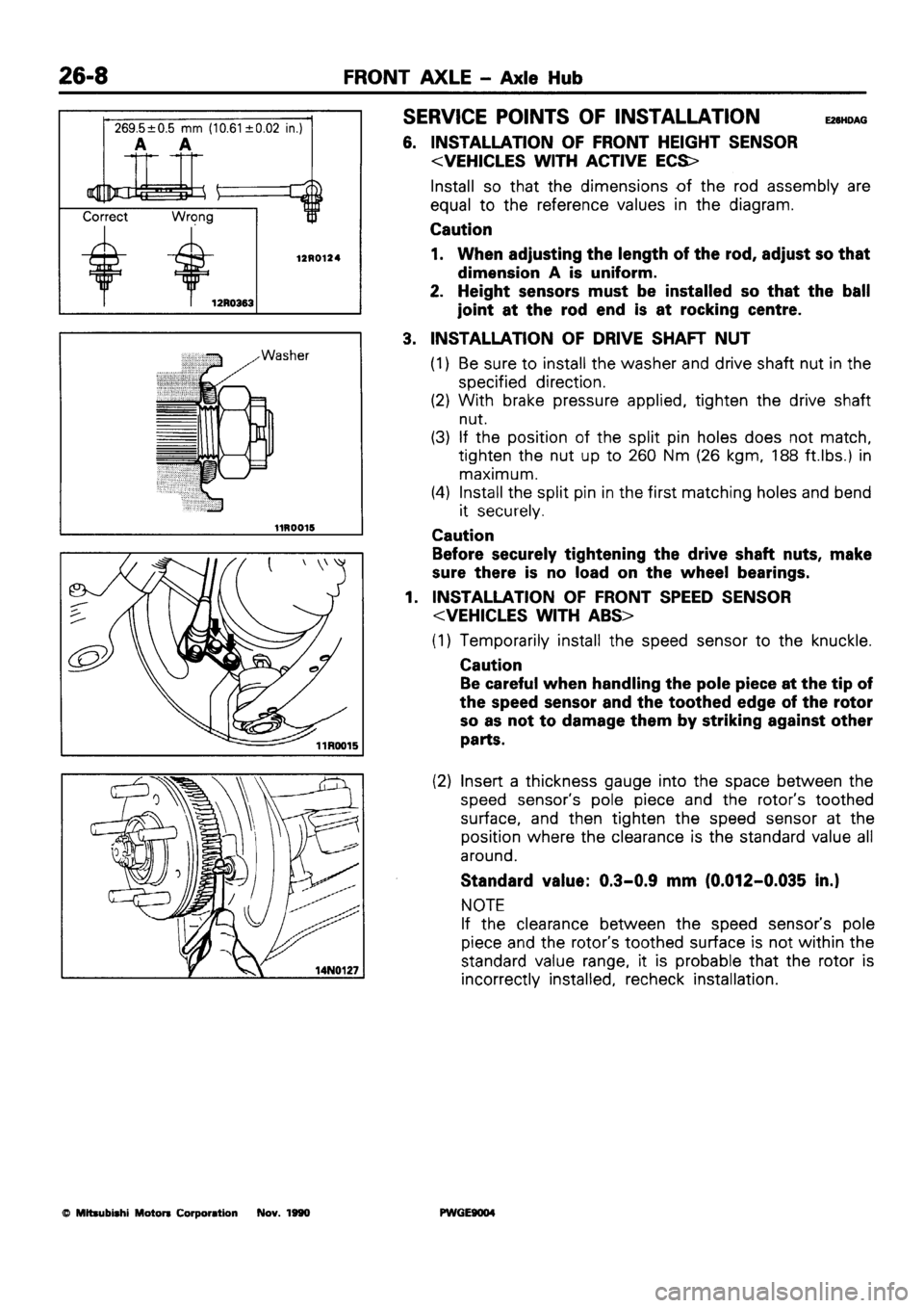 MITSUBISHI SIGMA 1991  Workshop Manual 