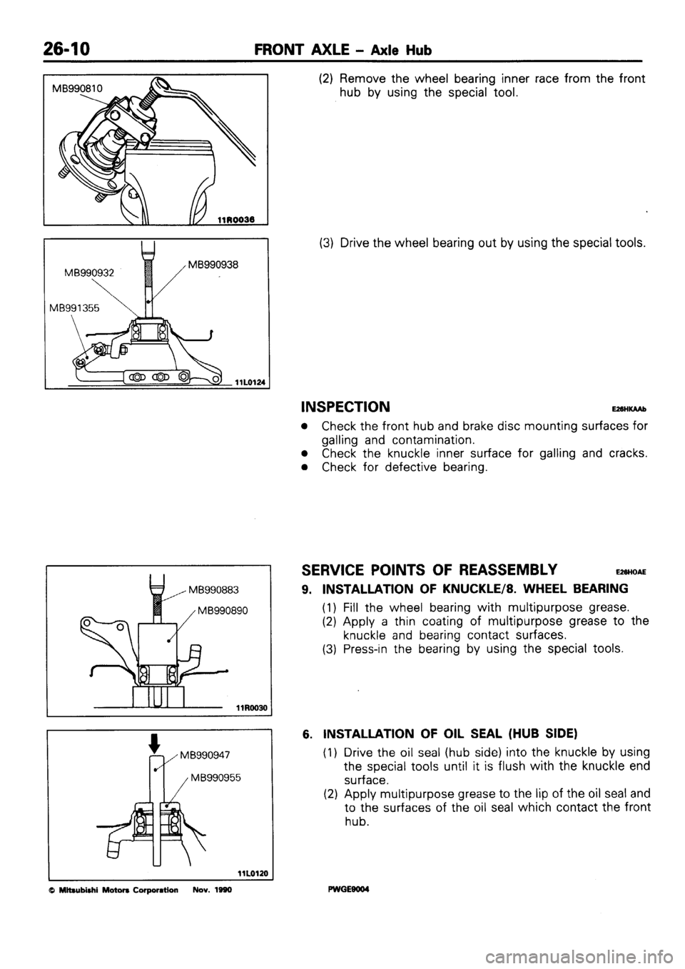 MITSUBISHI SIGMA 1991  Workshop Manual 