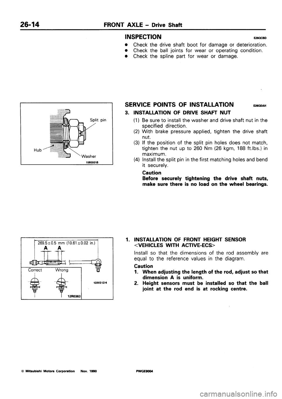 MITSUBISHI SIGMA 1991  Workshop Manual 