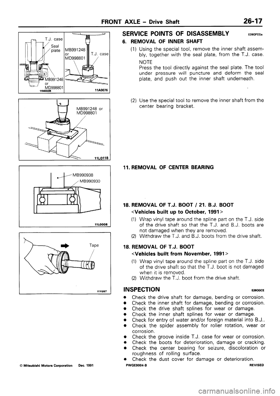 MITSUBISHI SIGMA 1991  Workshop Manual 
