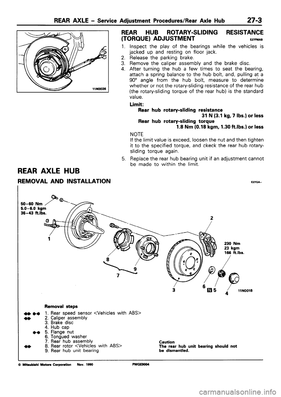 MITSUBISHI SIGMA 1991  Workshop Manual 