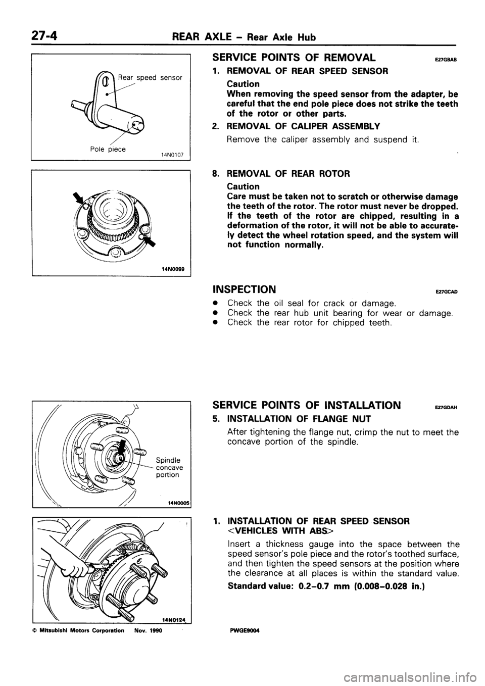 MITSUBISHI SIGMA 1991  Workshop Manual 