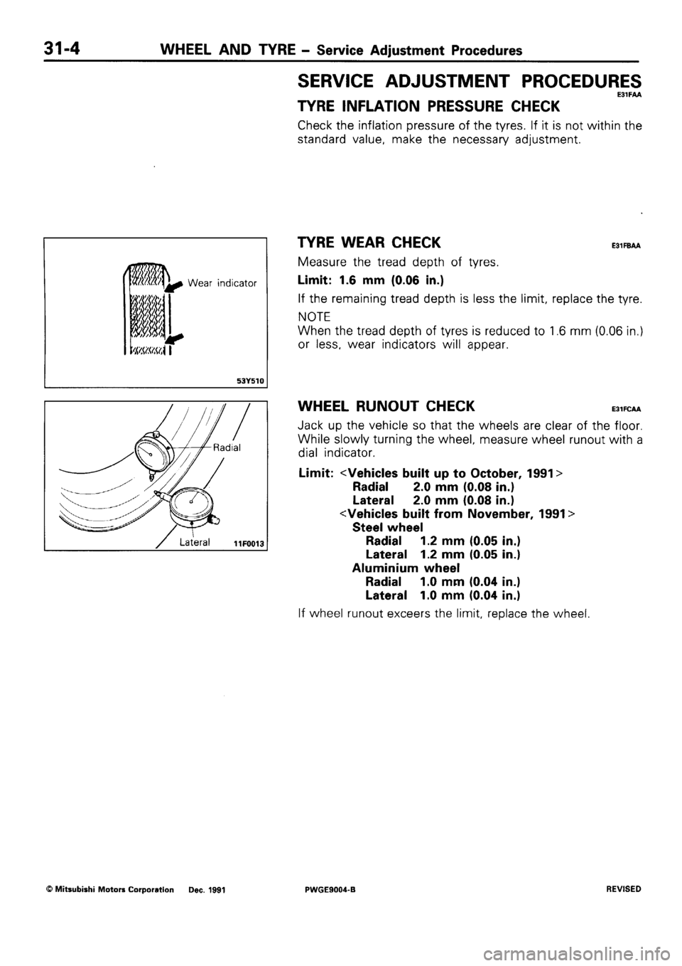 MITSUBISHI SIGMA 1991  Workshop Manual 