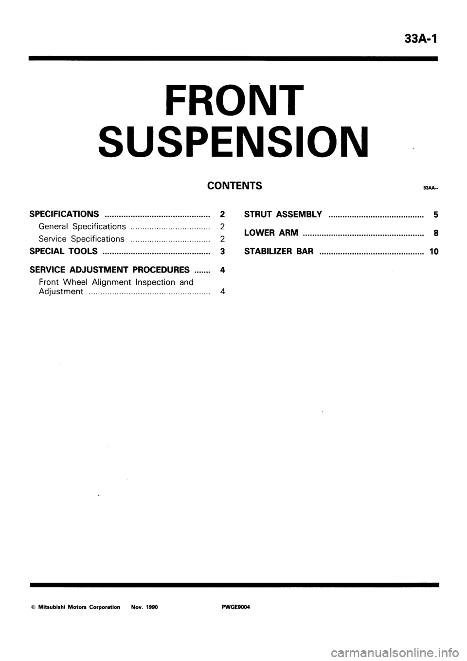 MITSUBISHI SIGMA 1991  Workshop Manual 