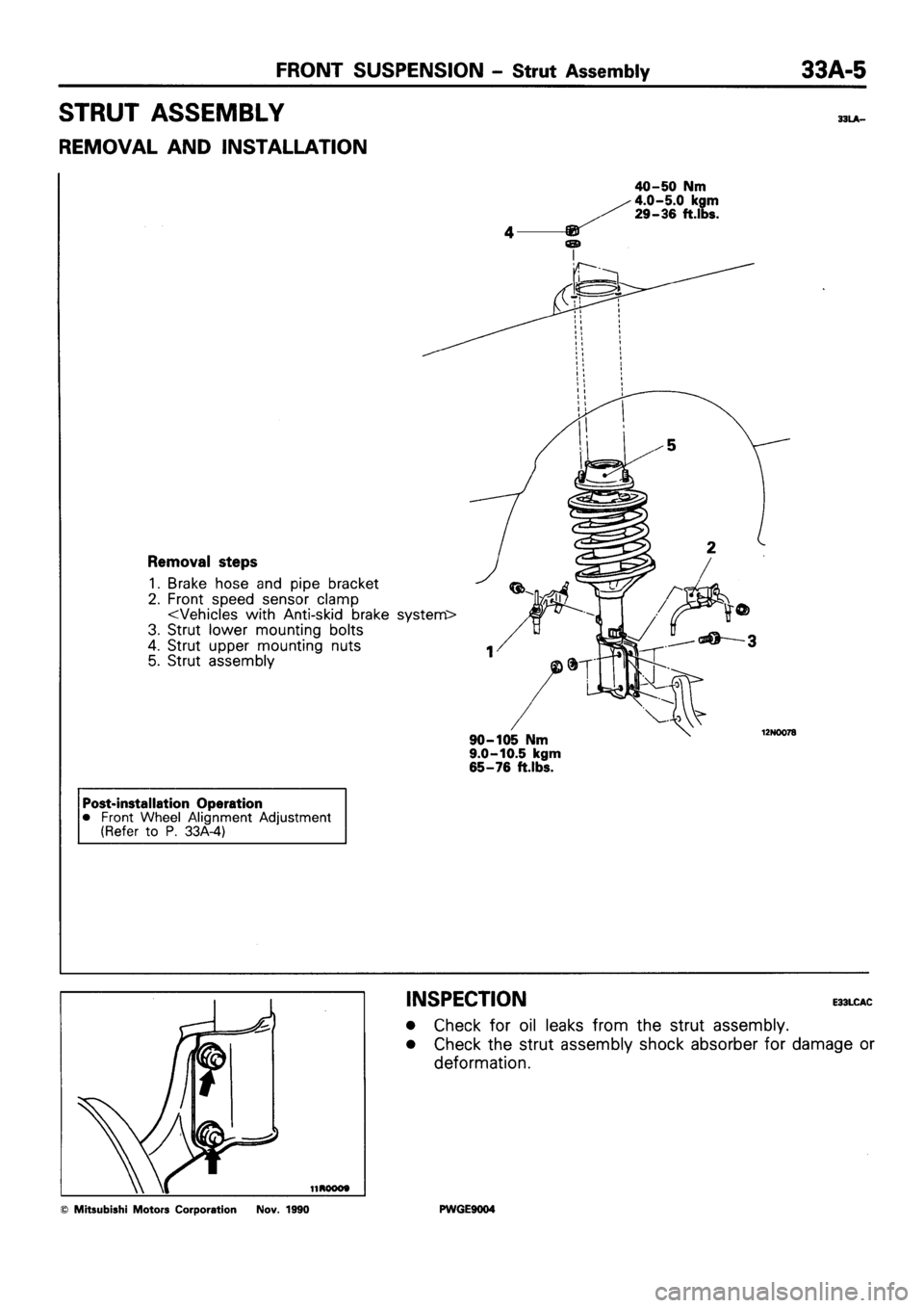 MITSUBISHI SIGMA 1991  Workshop Manual 