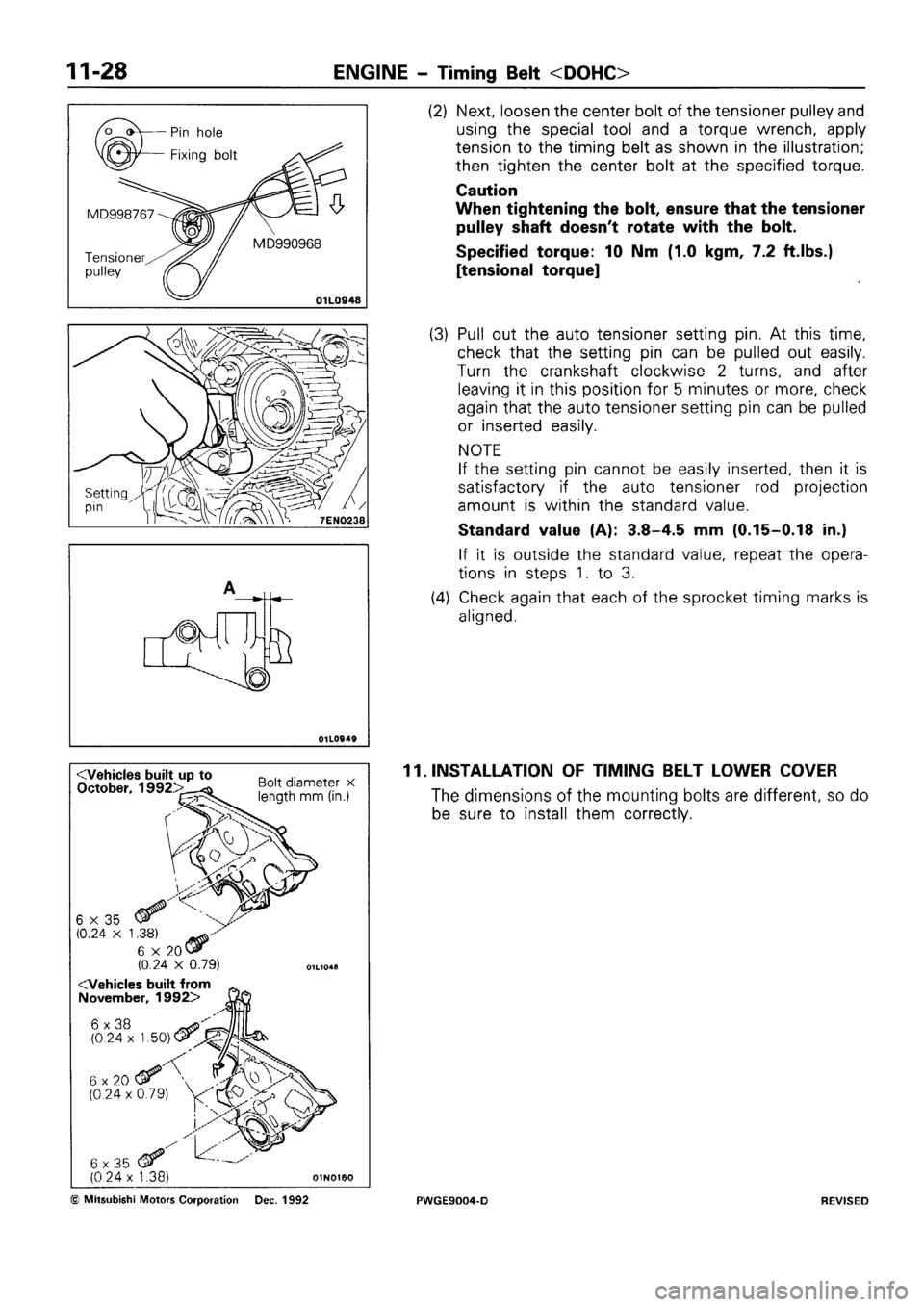 MITSUBISHI SIGMA 1991 Repair Manual 