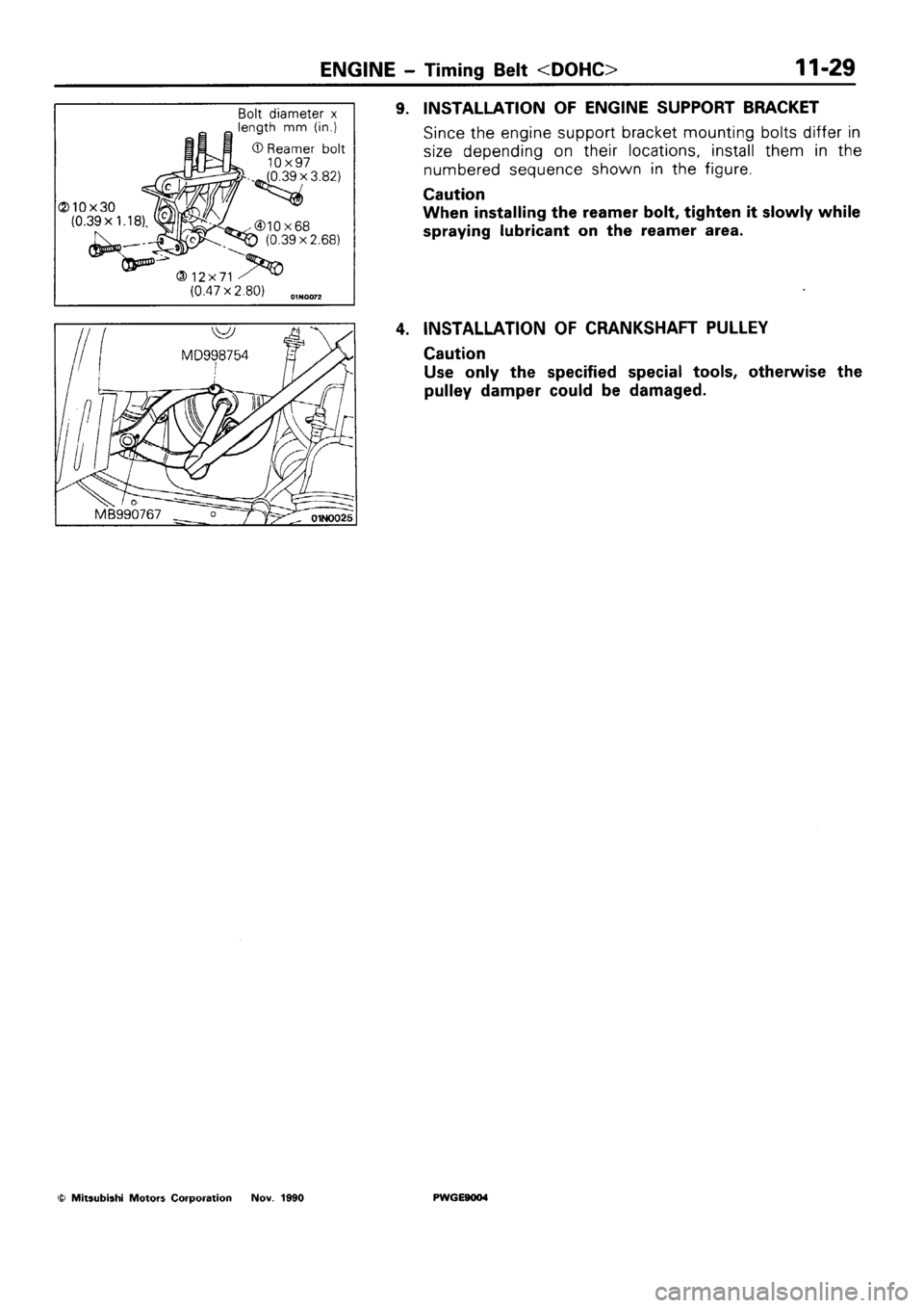 MITSUBISHI SIGMA 1991 Repair Manual 