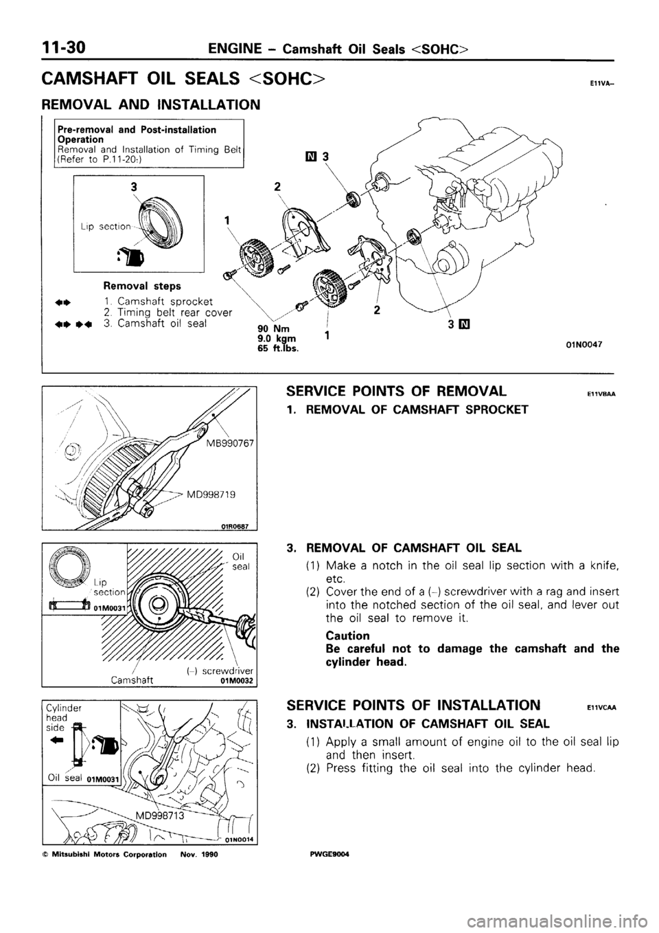 MITSUBISHI SIGMA 1991 Repair Manual 