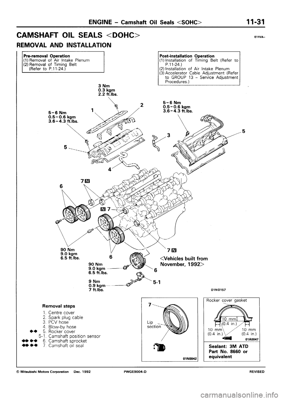 MITSUBISHI SIGMA 1991 Repair Manual 