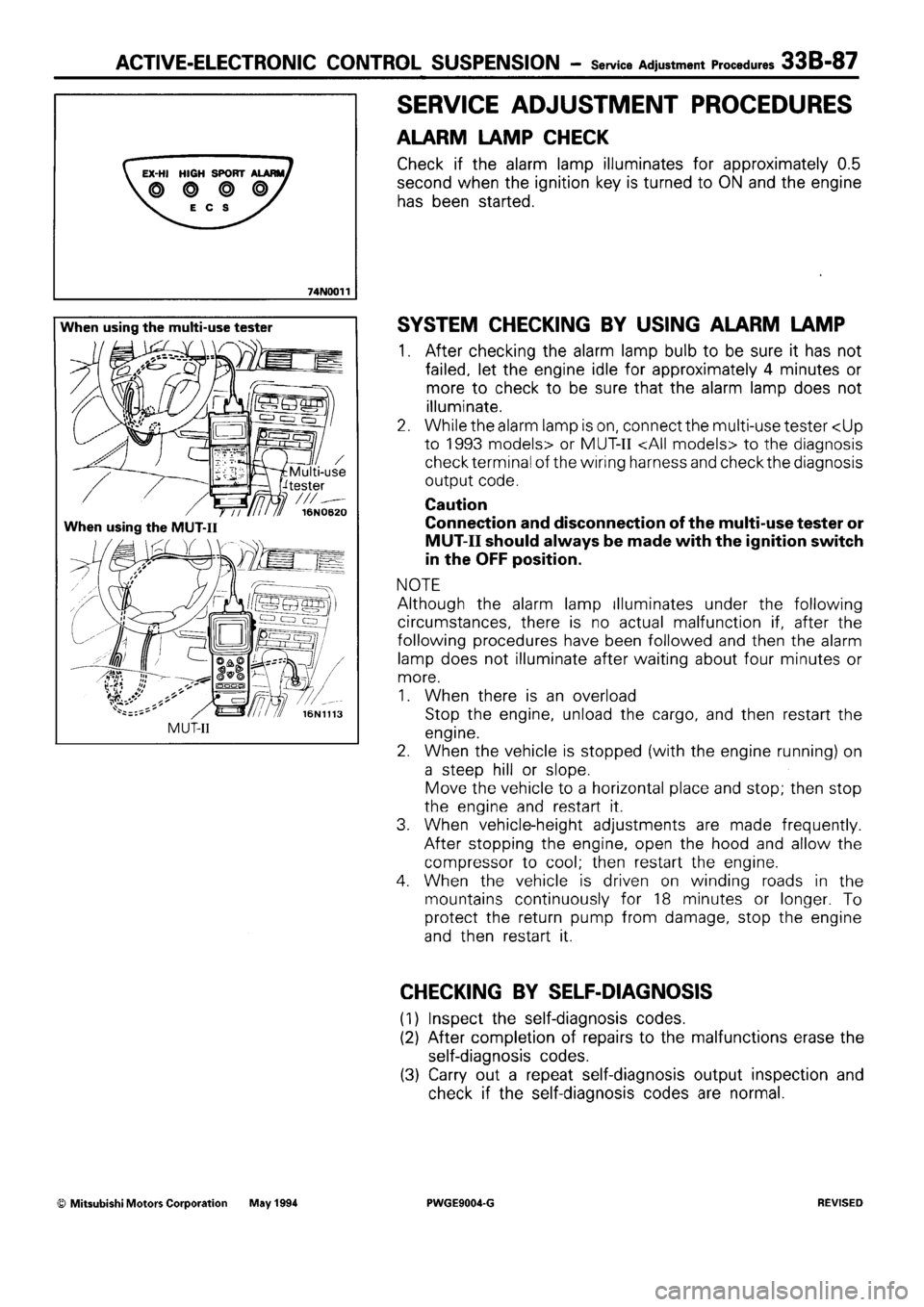 MITSUBISHI SIGMA 1991  Workshop Manual 