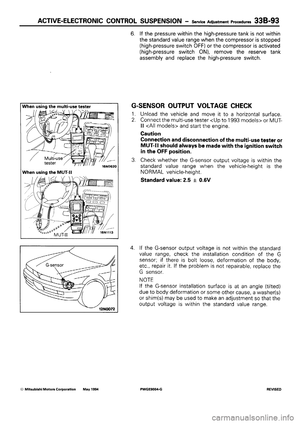 MITSUBISHI SIGMA 1991  Workshop Manual 