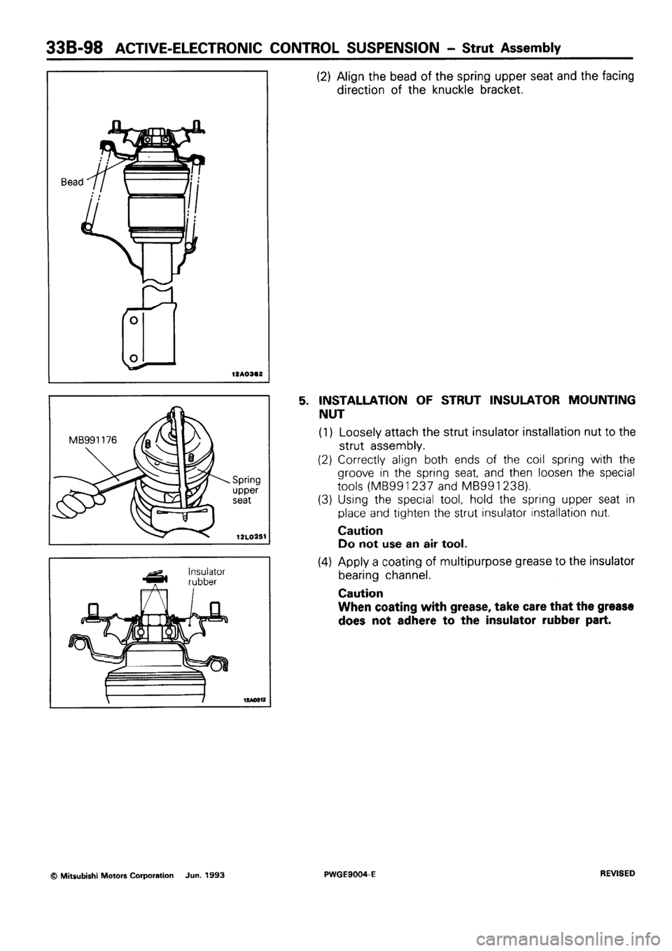 MITSUBISHI SIGMA 1991  Workshop Manual 