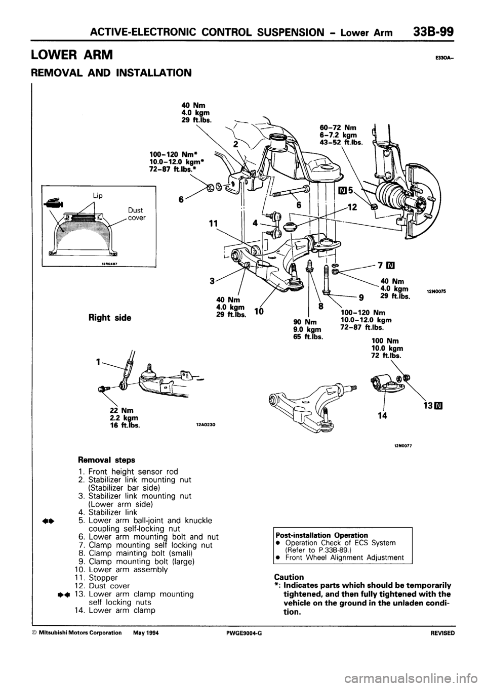 MITSUBISHI SIGMA 1991  Workshop Manual 