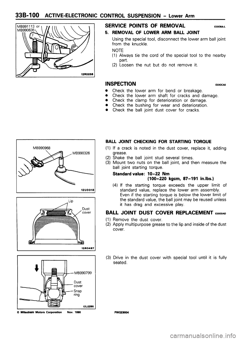 MITSUBISHI SIGMA 1991  Workshop Manual 