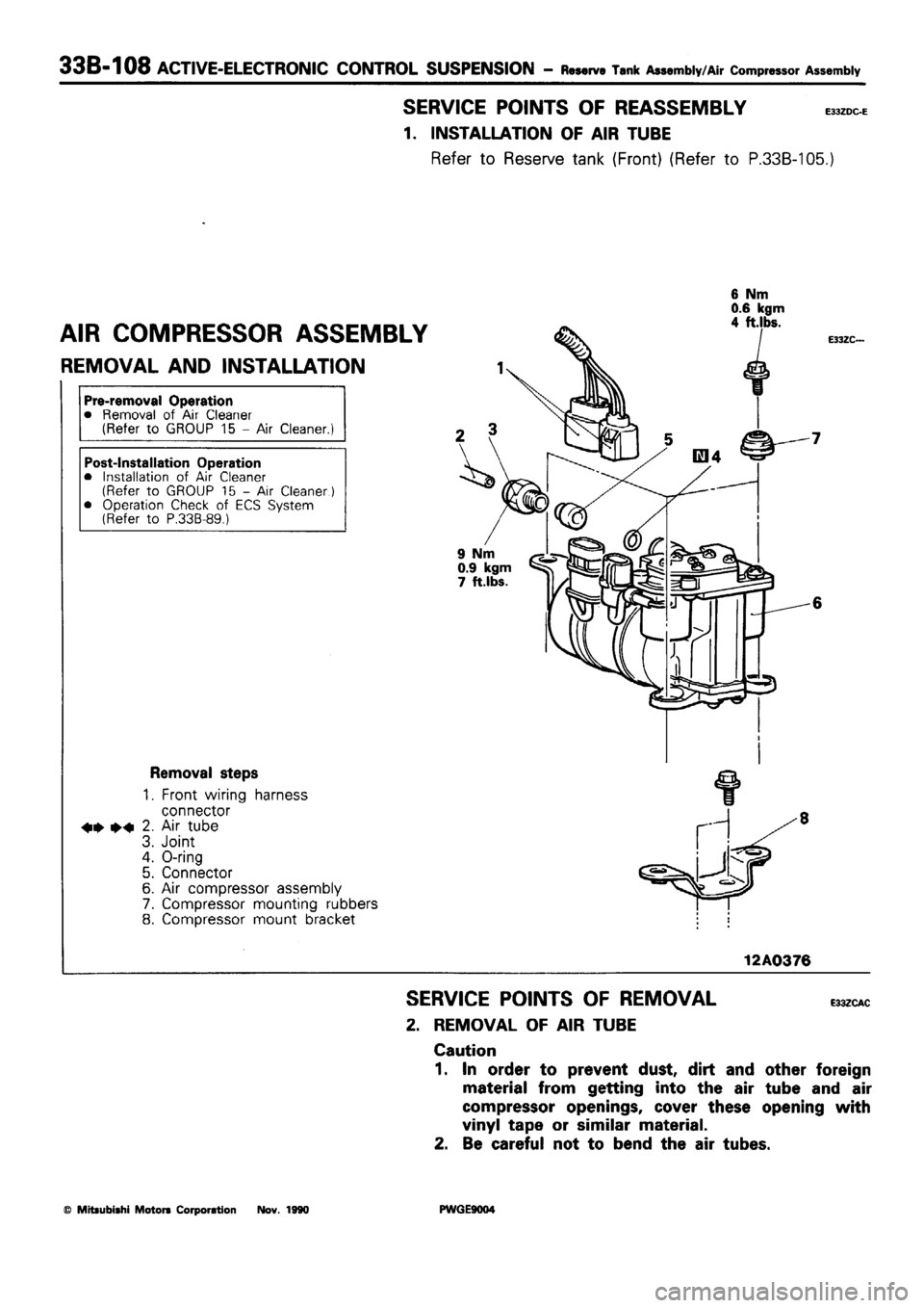 MITSUBISHI SIGMA 1991  Workshop Manual 
