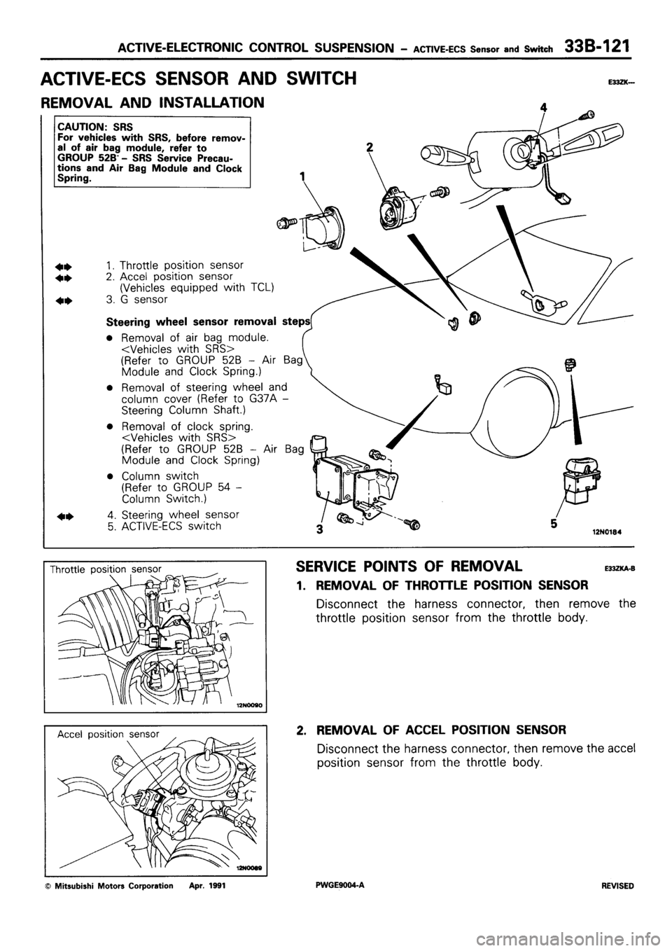 MITSUBISHI SIGMA 1991  Workshop Manual 