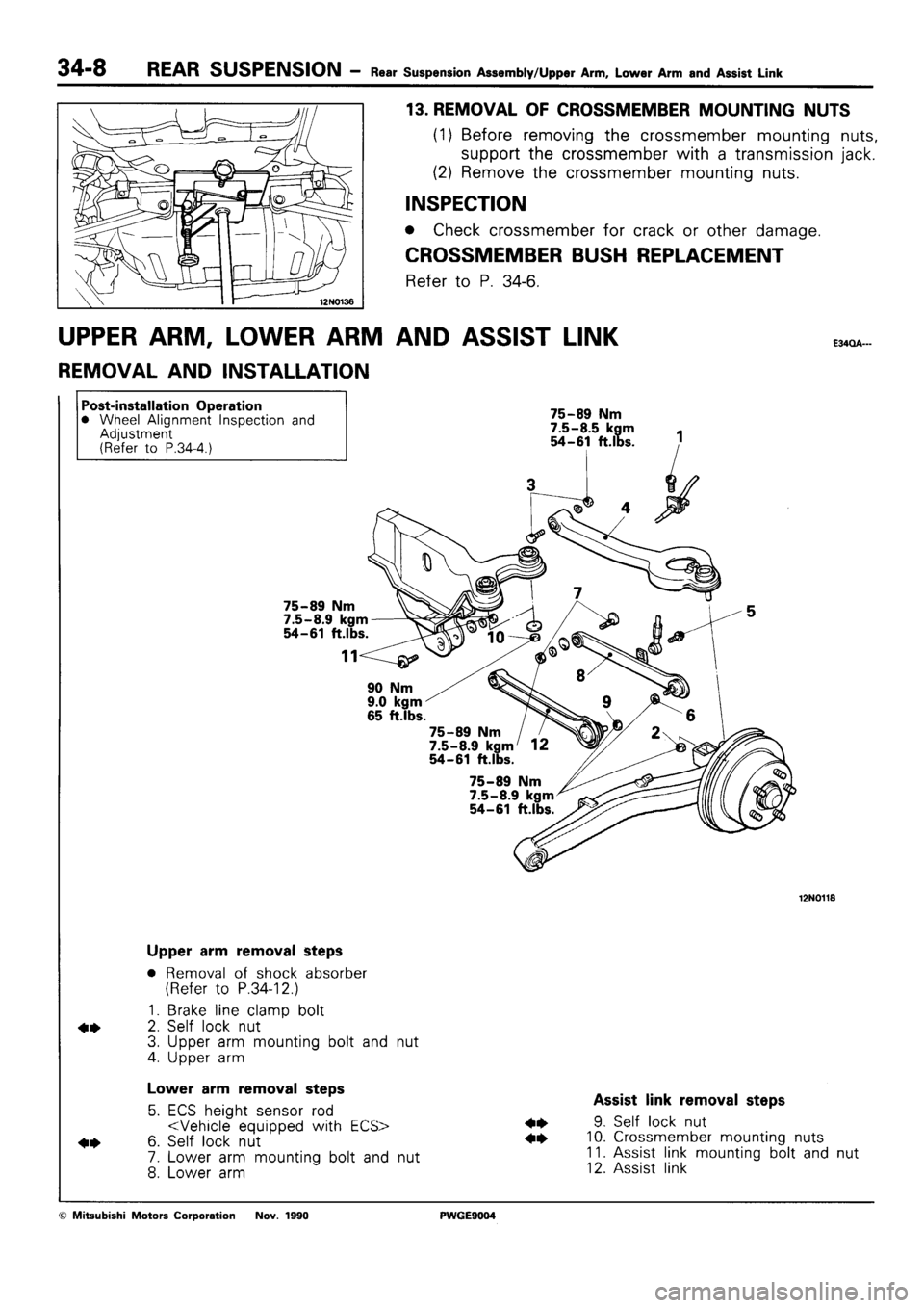 MITSUBISHI SIGMA 1991  Workshop Manual 