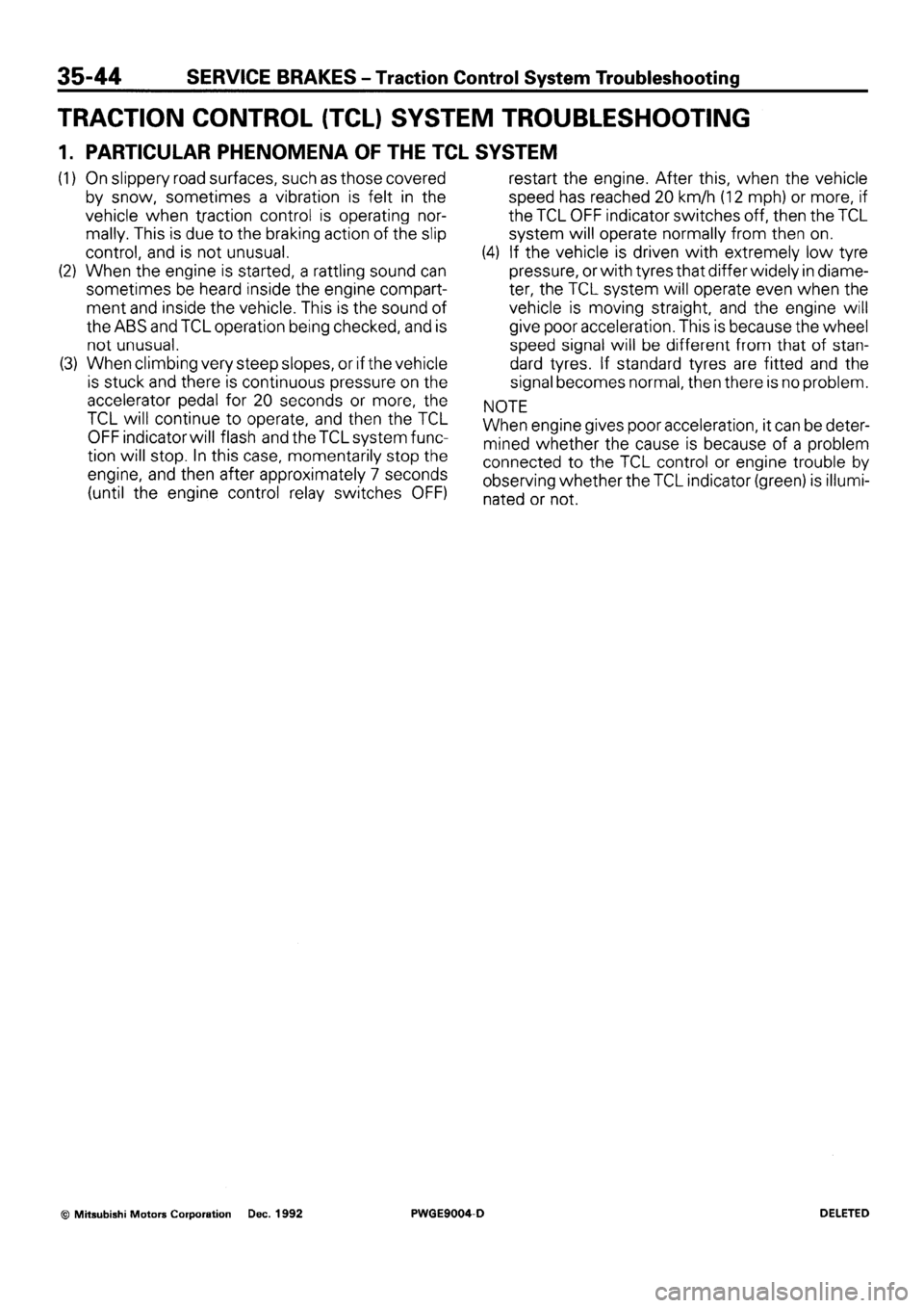 MITSUBISHI SIGMA 1991  Workshop Manual 