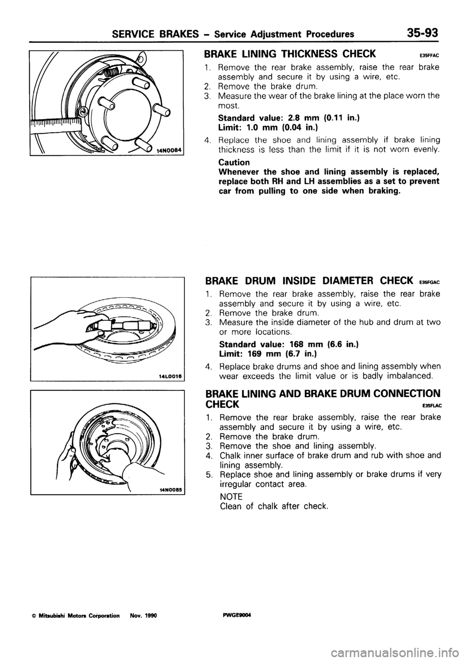 MITSUBISHI SIGMA 1991  Workshop Manual 