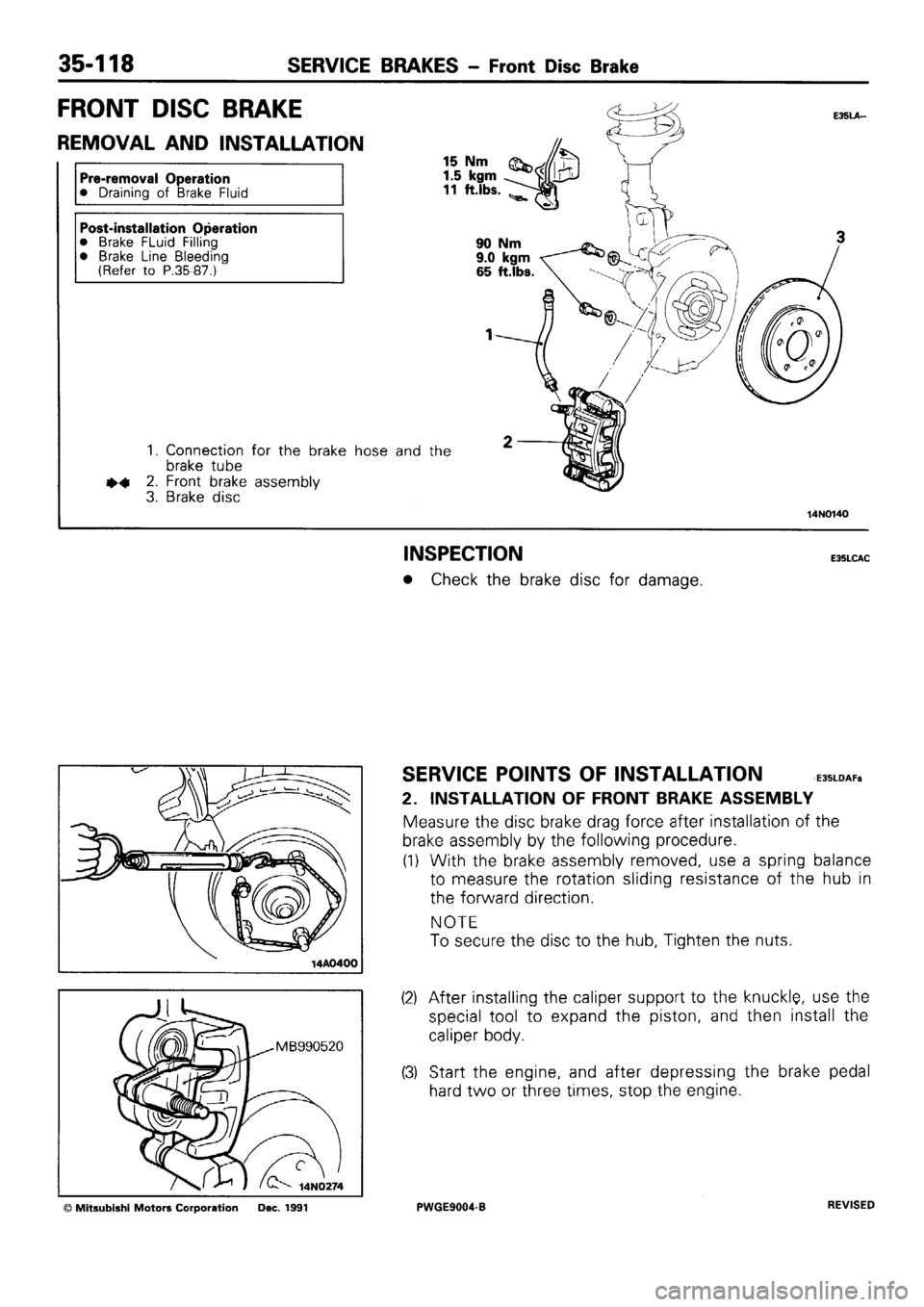 MITSUBISHI SIGMA 1991  Workshop Manual 
