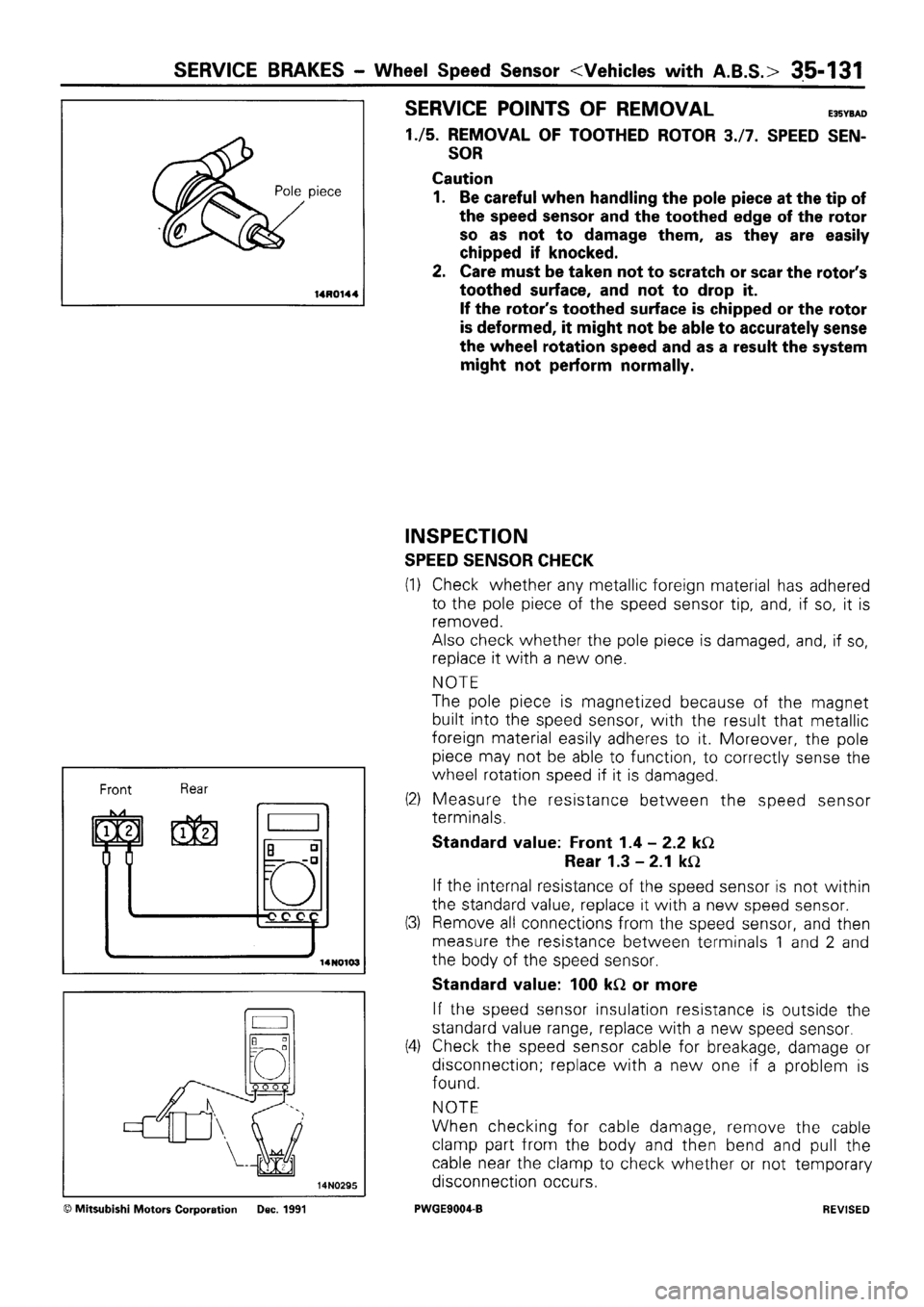 MITSUBISHI SIGMA 1991  Workshop Manual 