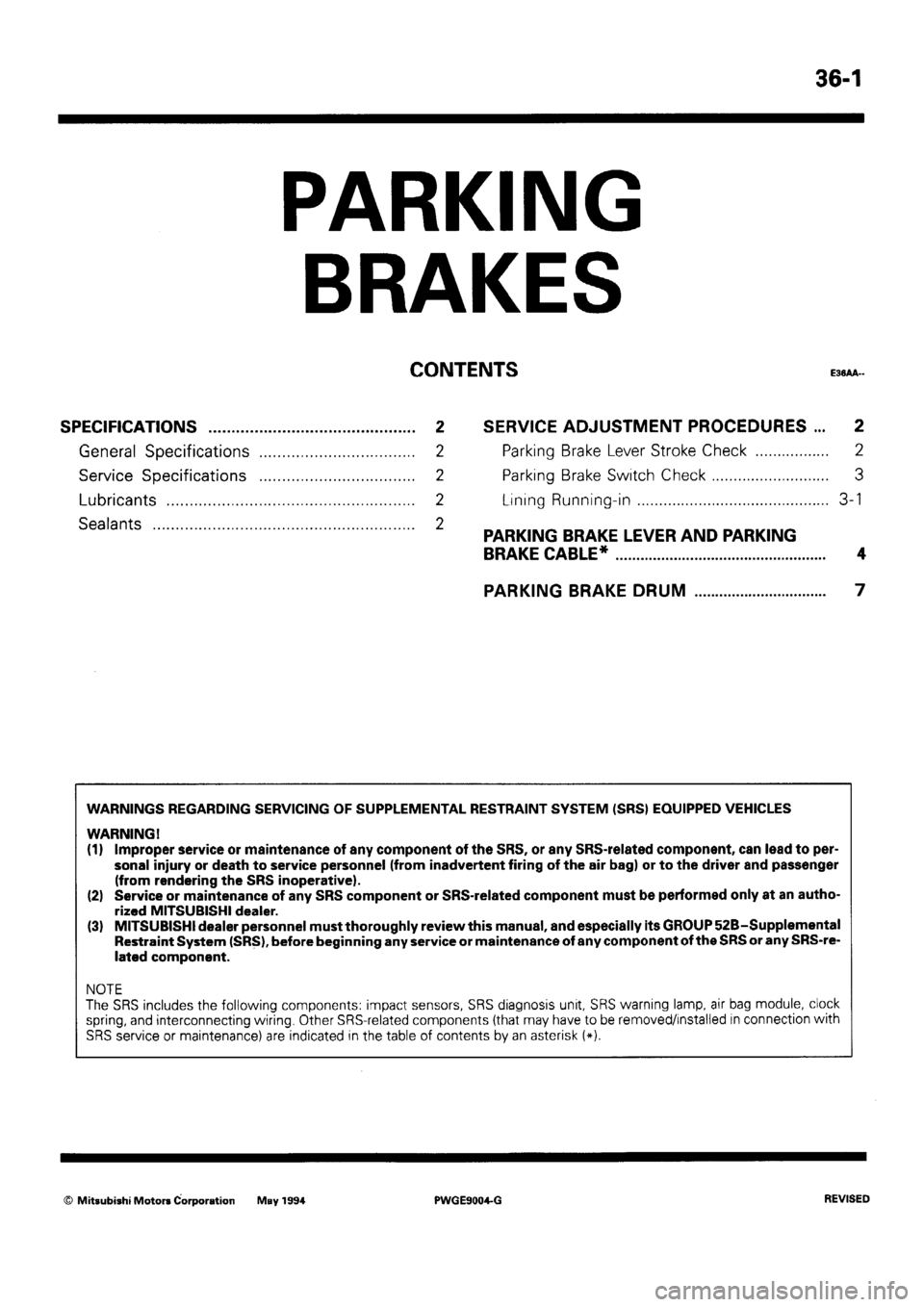 MITSUBISHI SIGMA 1991  Workshop Manual 