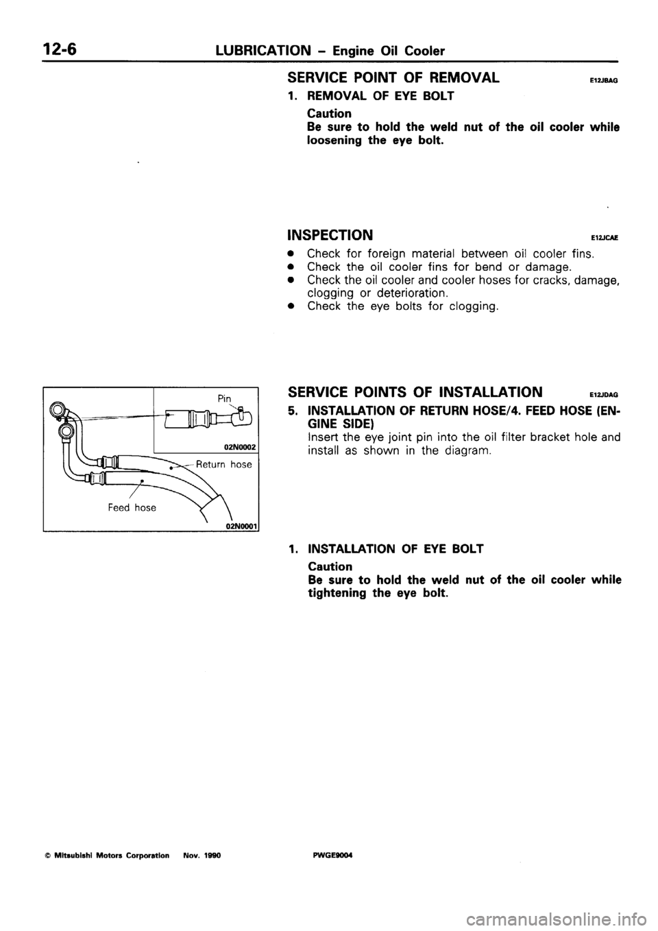 MITSUBISHI SIGMA 1991 Owners Manual 