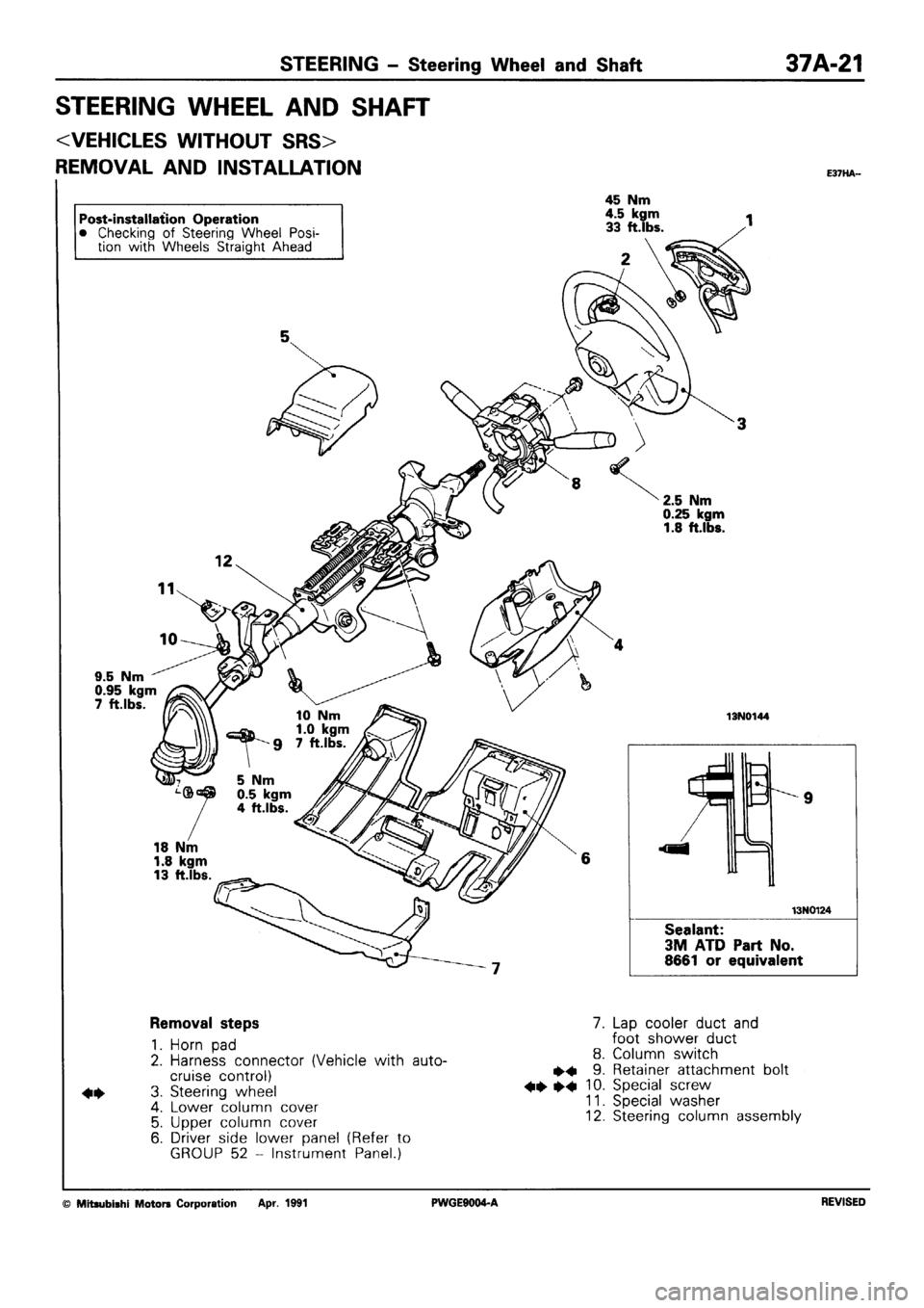 MITSUBISHI SIGMA 1991 Workshop Manual MITSUBISHI SIGMA 1991 Workshop Manual