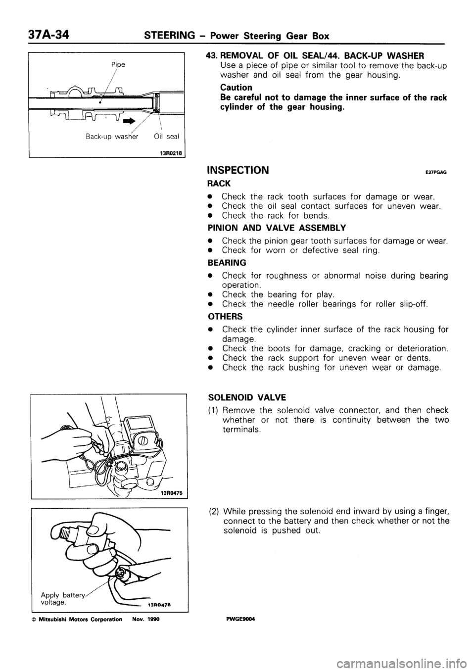 MITSUBISHI SIGMA 1991  Workshop Manual 