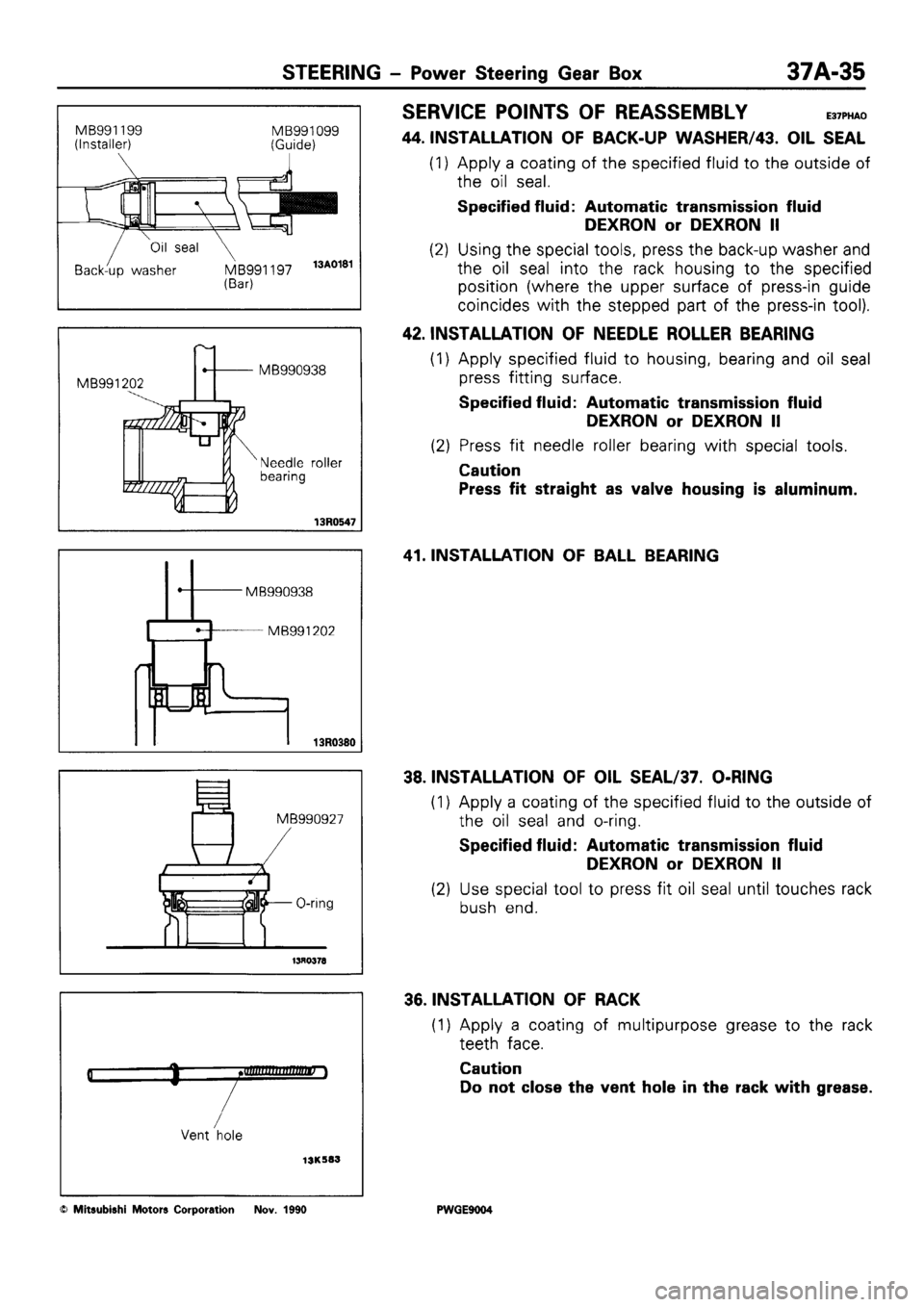 MITSUBISHI SIGMA 1991  Workshop Manual 