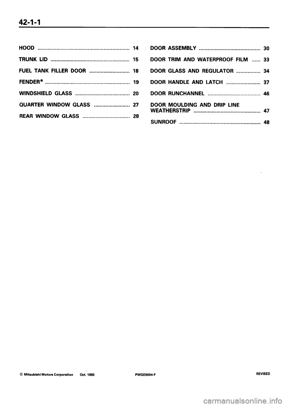 MITSUBISHI SIGMA 1991  Workshop Manual 