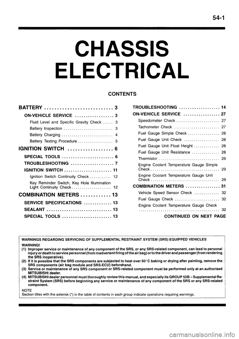 MITSUBISHI SIGMA 1997  Workshop  Service Repair Manual 