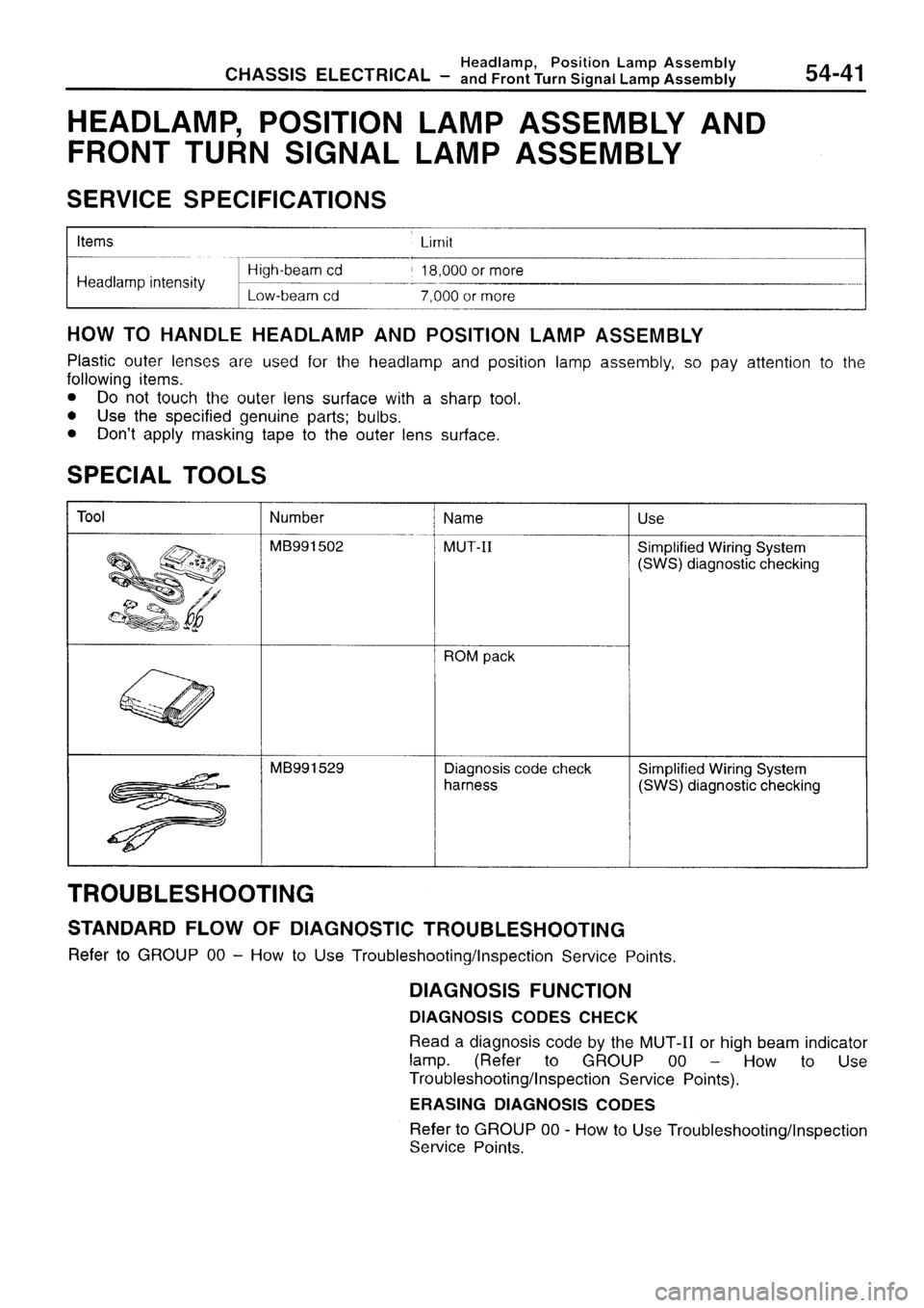 MITSUBISHI SIGMA 1997  Workshop  Service Repair Manual 