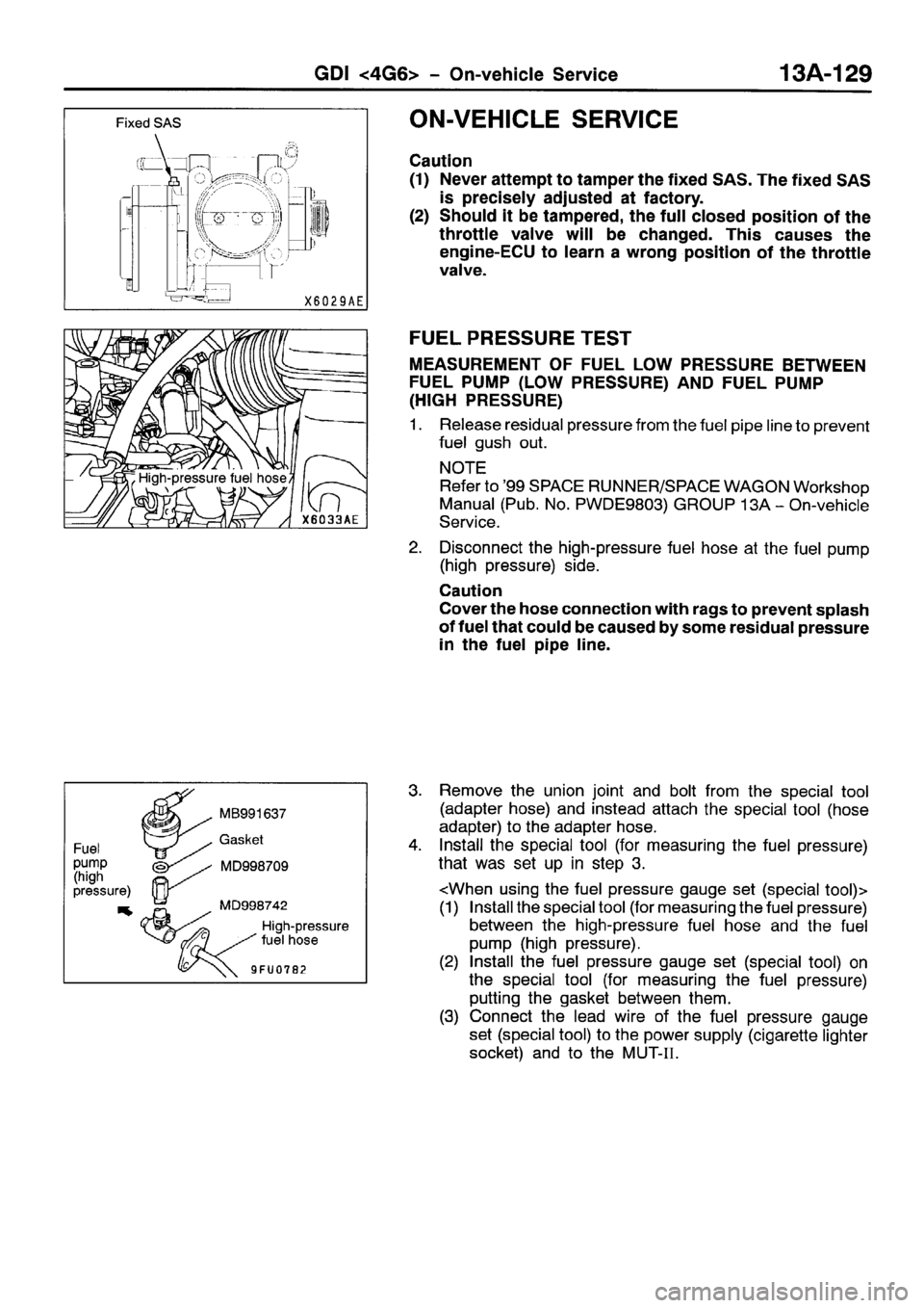 MITSUBISHI SPACE RUNNER 2001 Workshop Manual MITSUBISHI SPACE RUNNER 2001 Workshop Manual