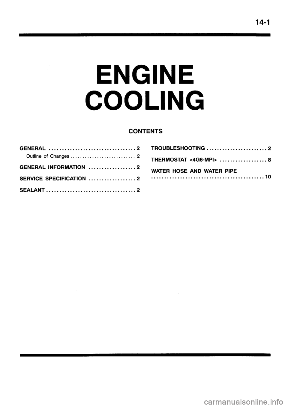 MITSUBISHI SPACE RUNNER 2001  Workshop Manual 