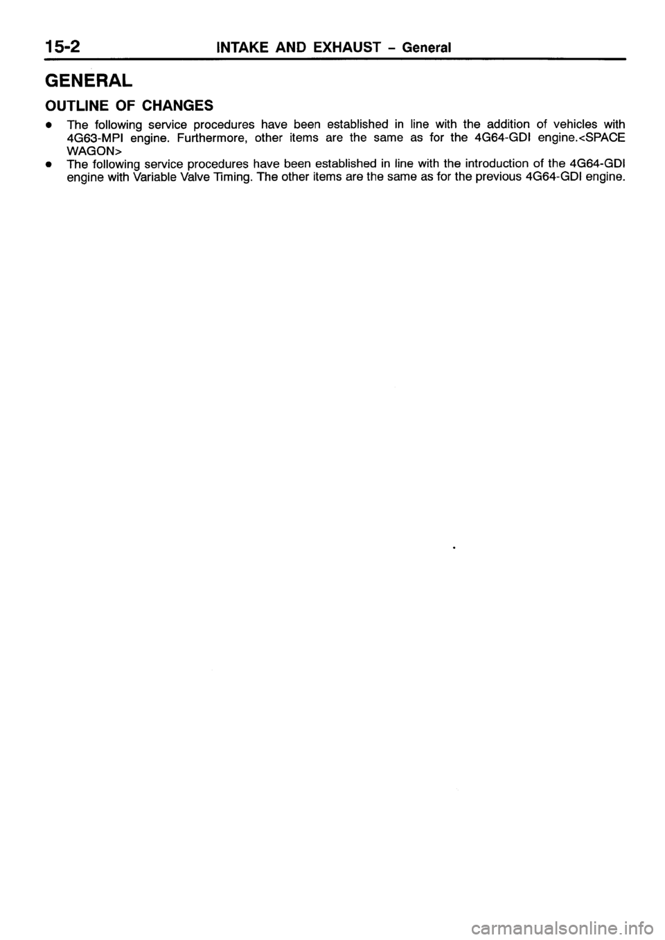 MITSUBISHI SPACE RUNNER 2001 Workshop Manual MITSUBISHI SPACE RUNNER 2001 Workshop Manual