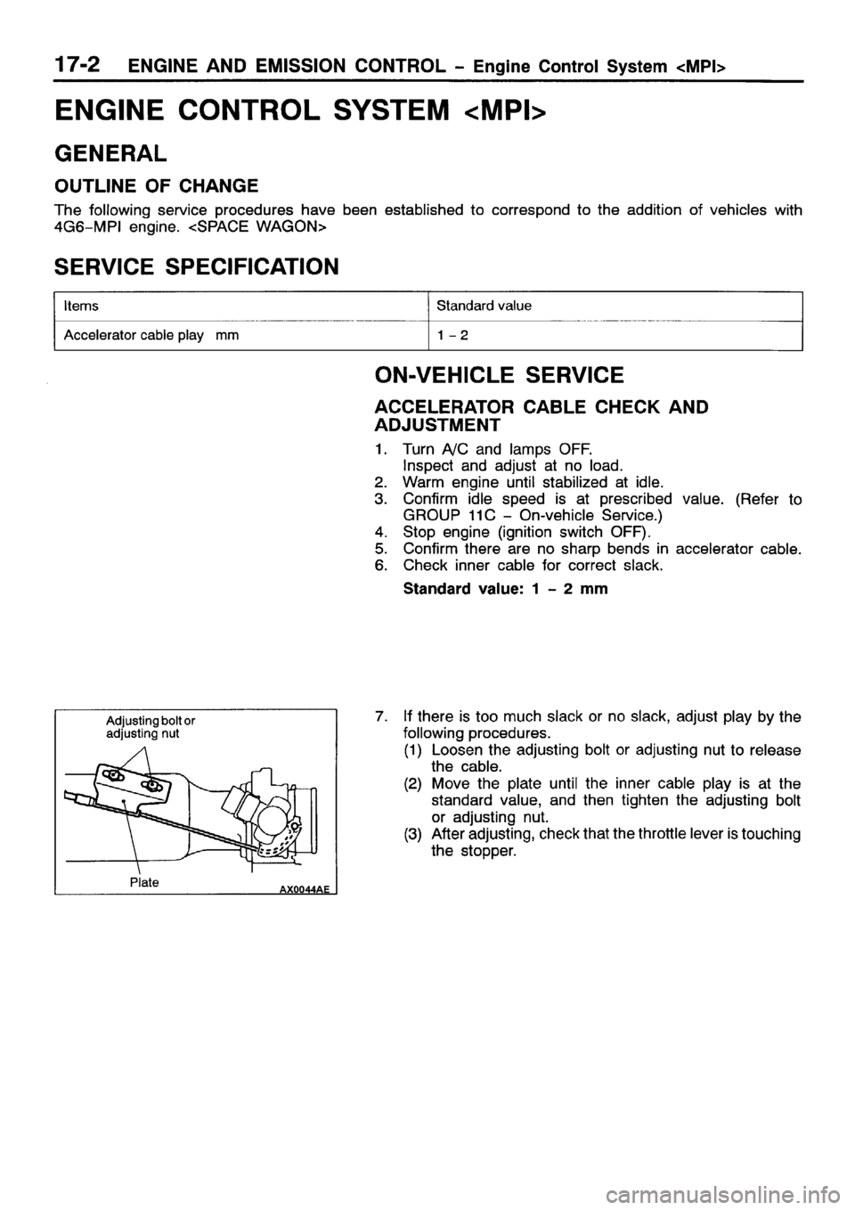 MITSUBISHI SPACE RUNNER 2001 Workshop Manual MITSUBISHI SPACE RUNNER 2001 Workshop Manual